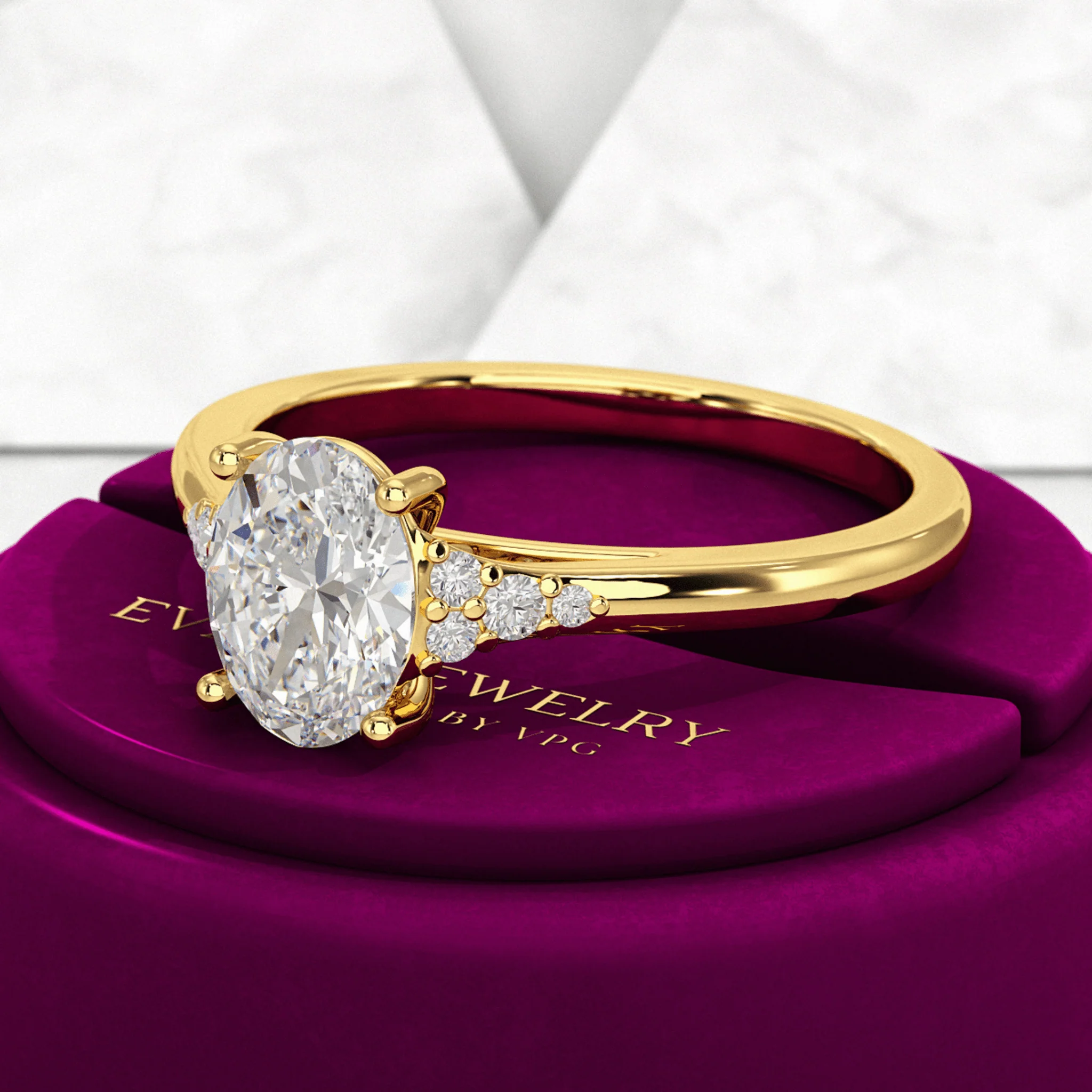 1 Carat Oval Diamond Art Deco Statement Ring - Image 4