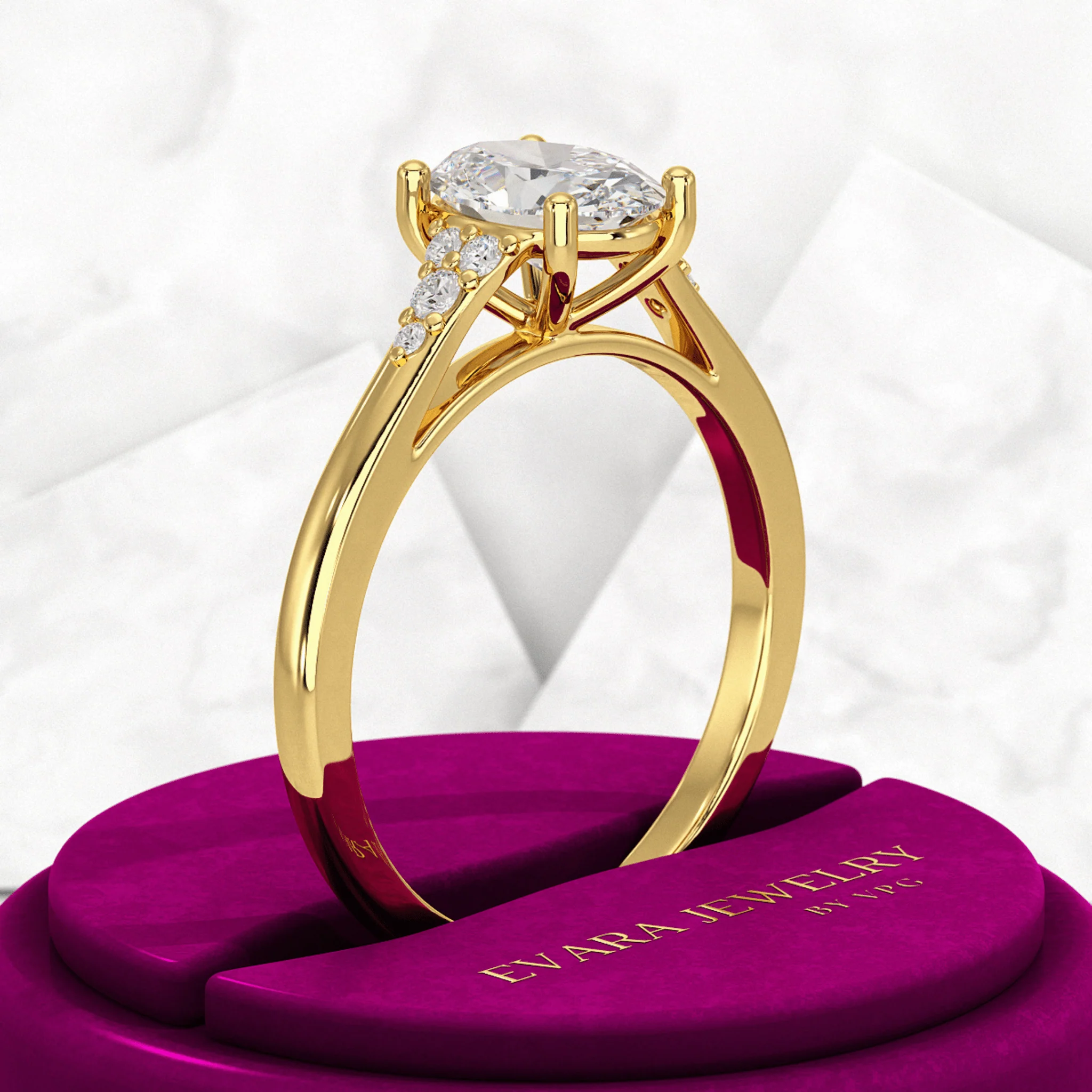 1 Carat Oval Diamond Art Deco Statement Ring - Image 7