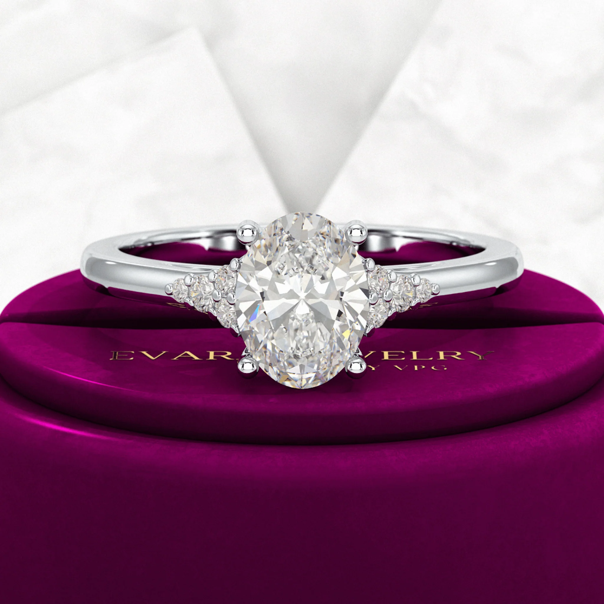 1 Carat Oval Diamond Art Deco Statement Ring - Image 8