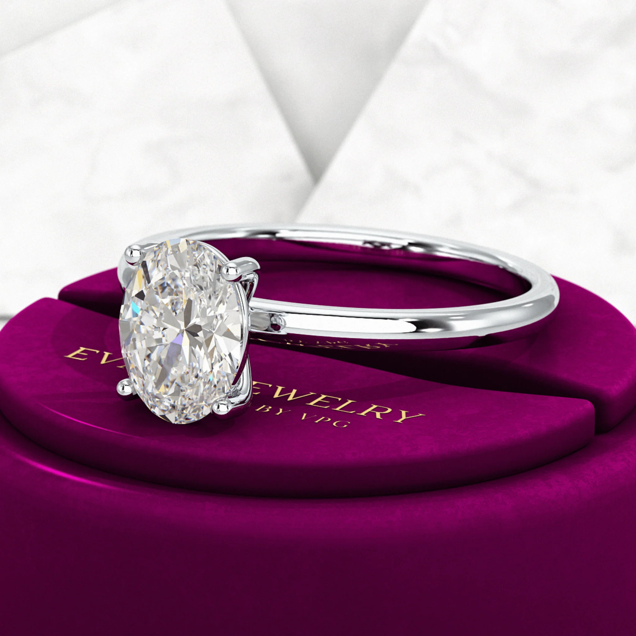 1 Carat Oval Diamond Minimalist Engagement Ring - Image 10