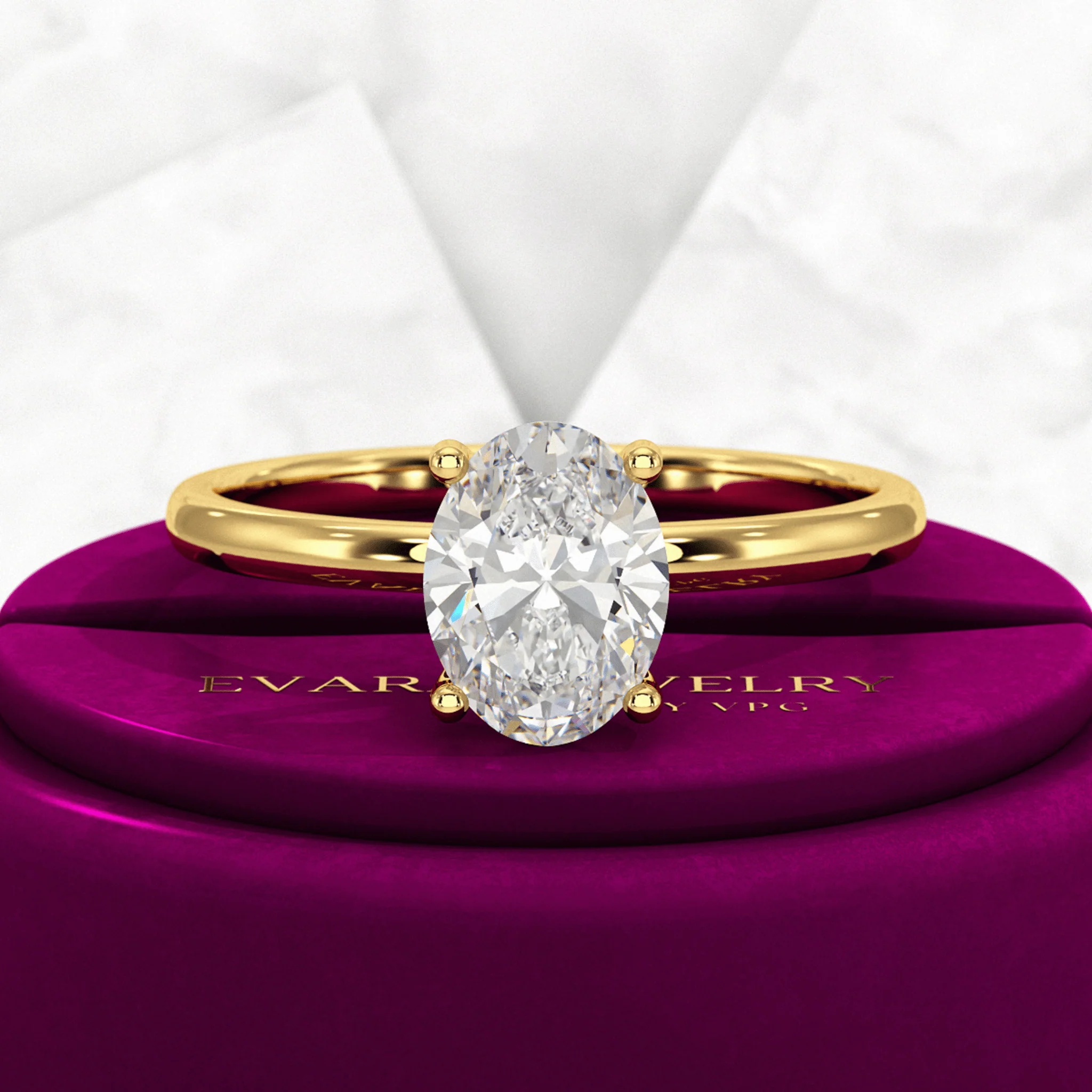 1 Carat Oval Diamond Minimalist Engagement Ring - Image 4