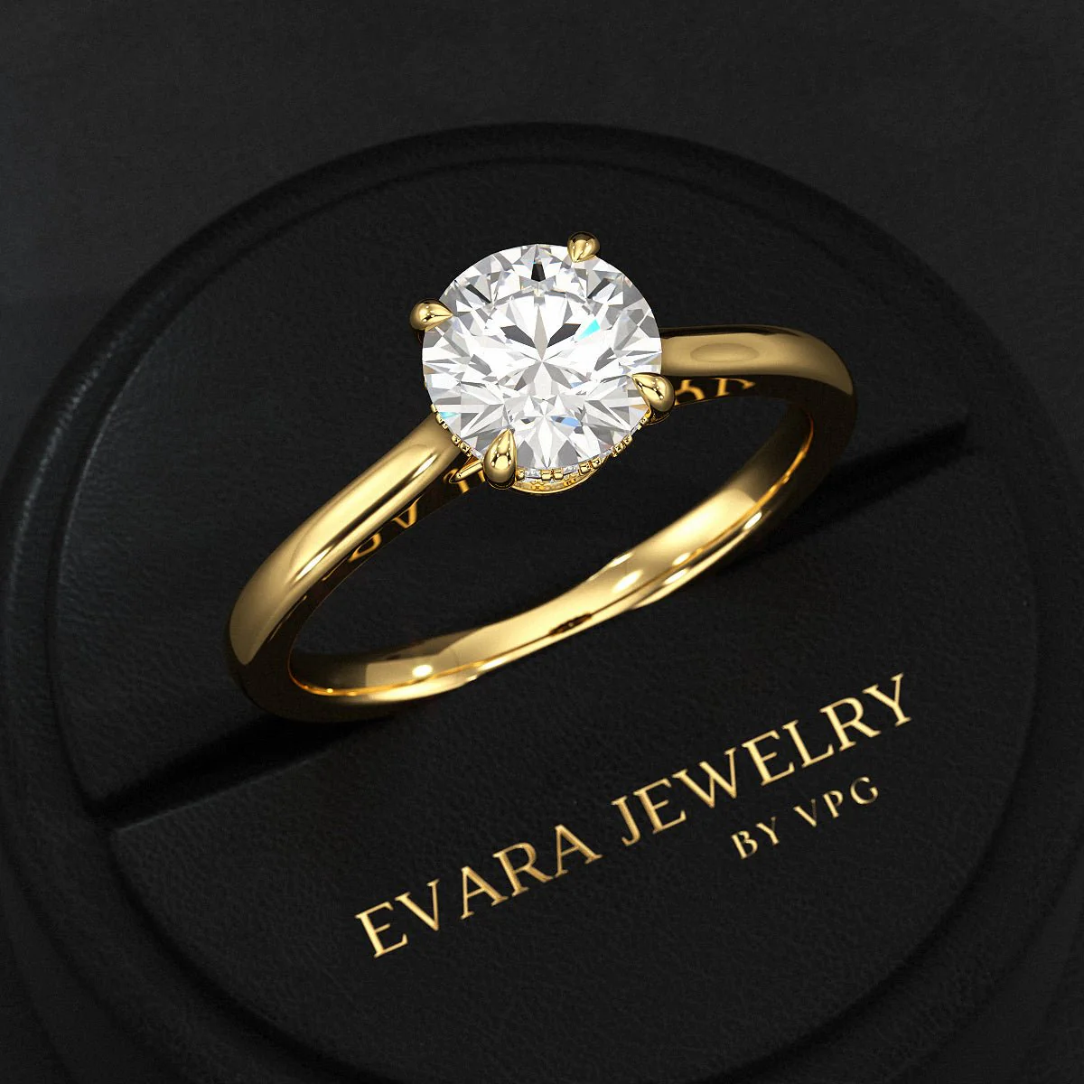 1 Carat Round Cut Diamond Hidden Halo Ring - Image 7
