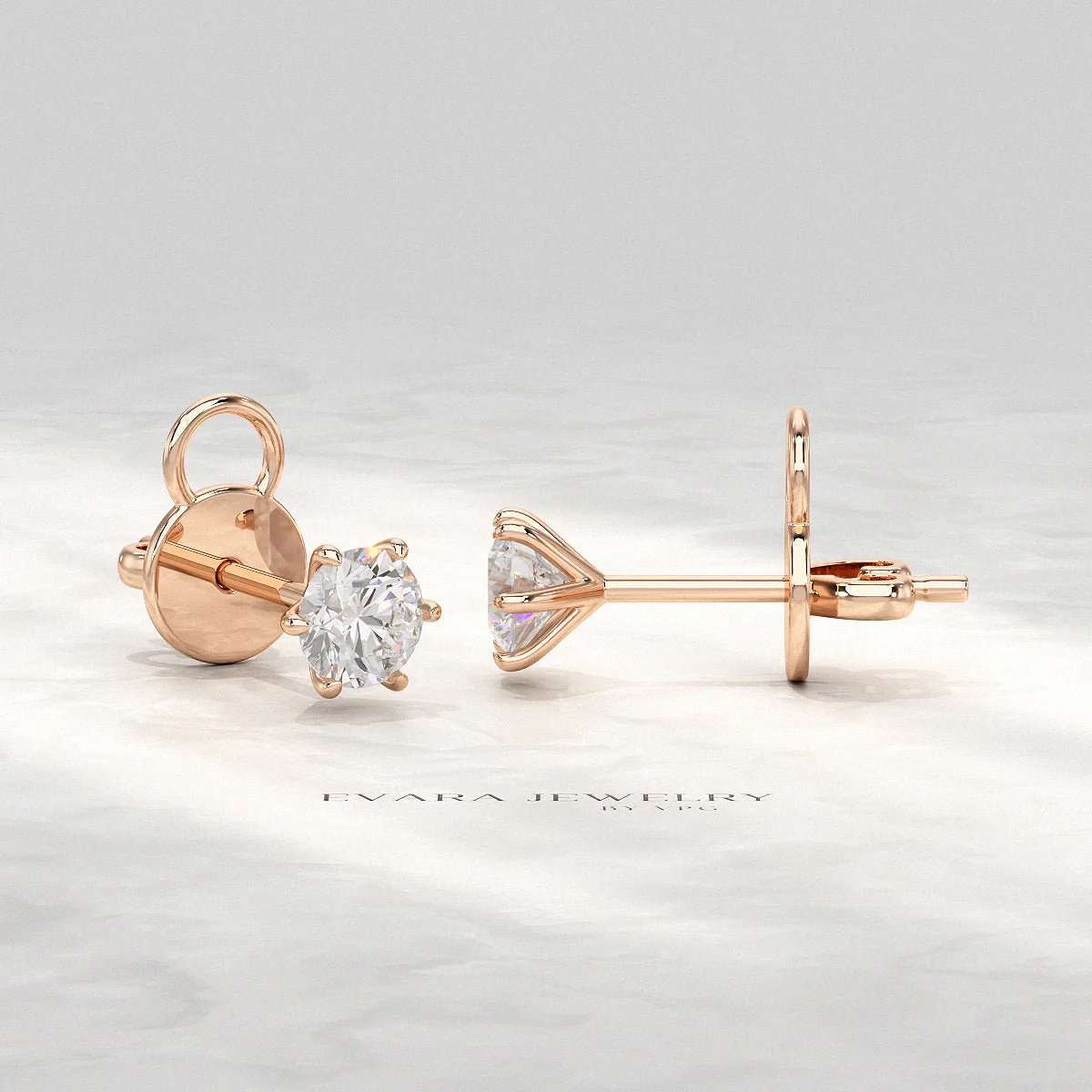 1 Carat Solitaire Lab Grown Diamond Studs Earrings - Image 11