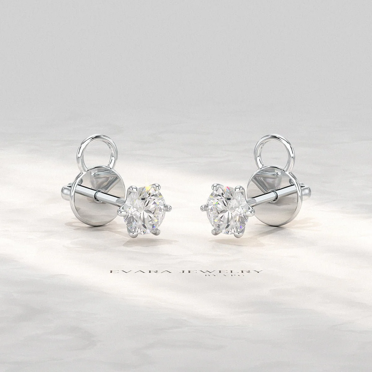 1 Carat Solitaire Lab Grown Diamond Studs Earrings - Image 12