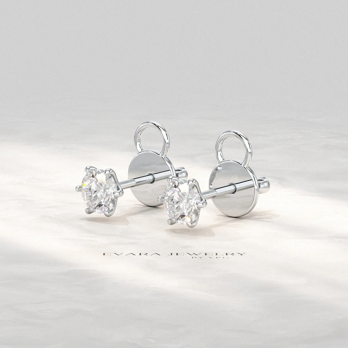 1 Carat Solitaire Lab Grown Diamond Studs Earrings - Image 14