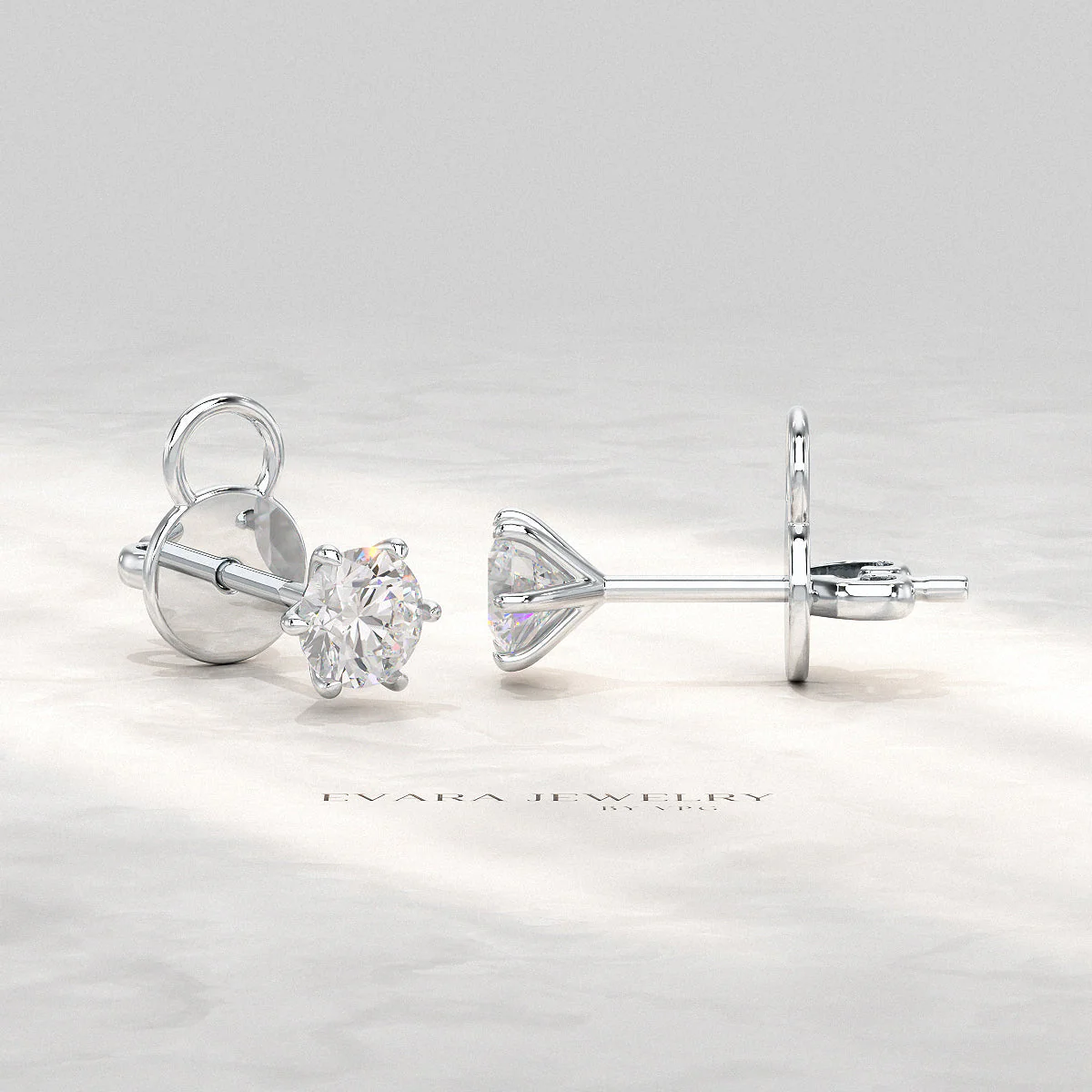 1 Carat Solitaire Lab Grown Diamond Studs Earrings - Image 15