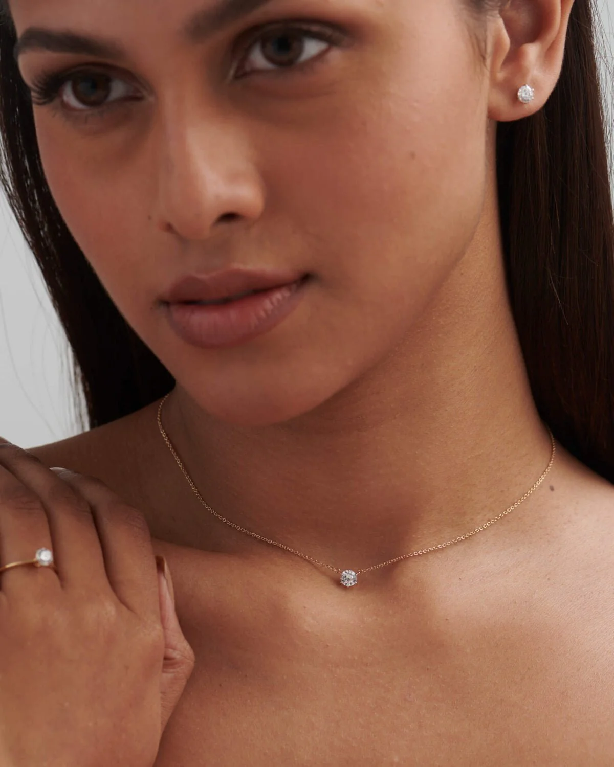 1 Carat Solitaire Lab Grown Diamond Studs Earrings - Image 3