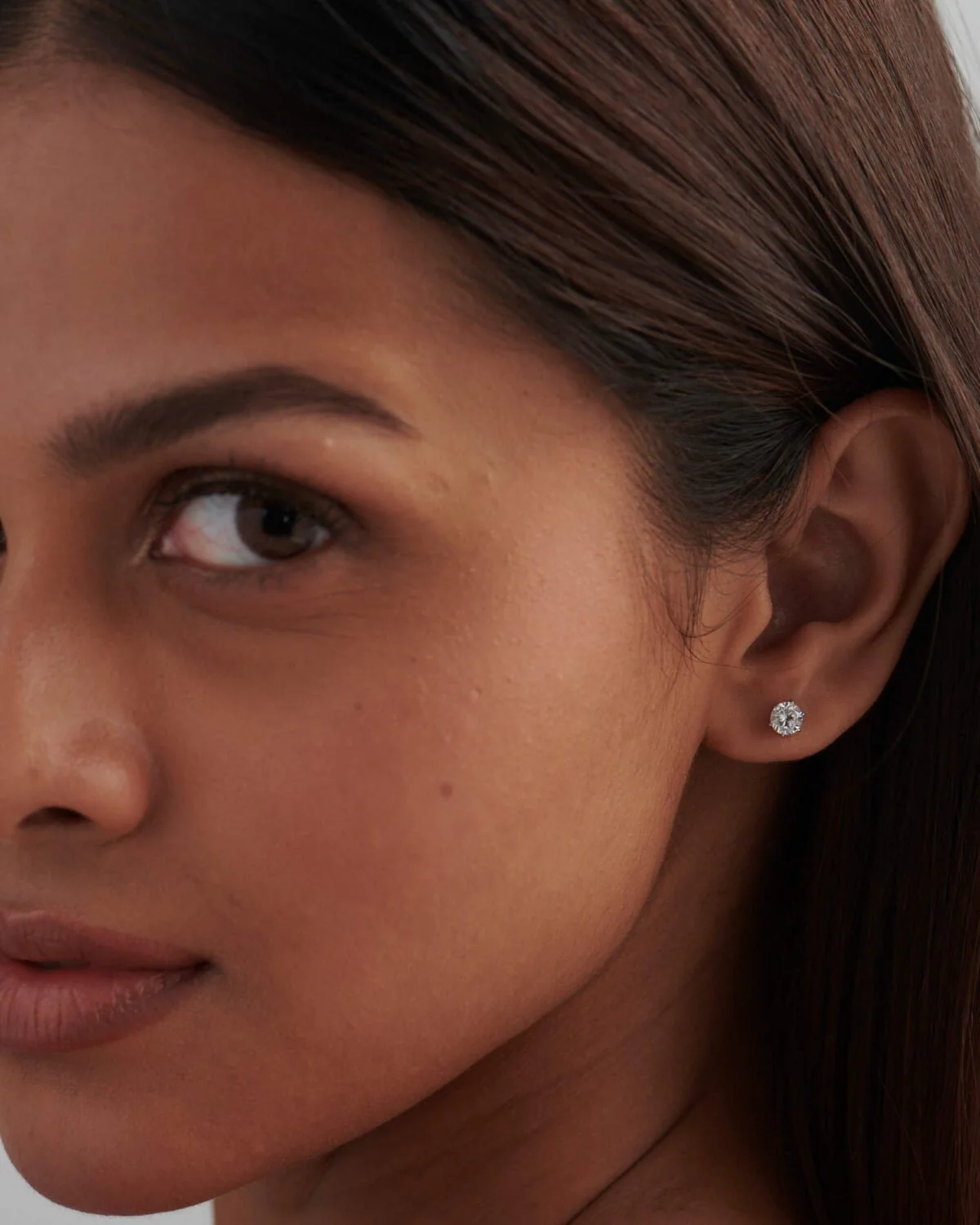 1 Carat Solitaire Lab Grown Diamond Studs Earrings - Image 4