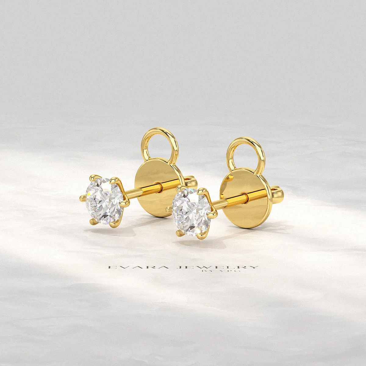 1 Carat Solitaire Lab Grown Diamond Studs Earrings - Image 6
