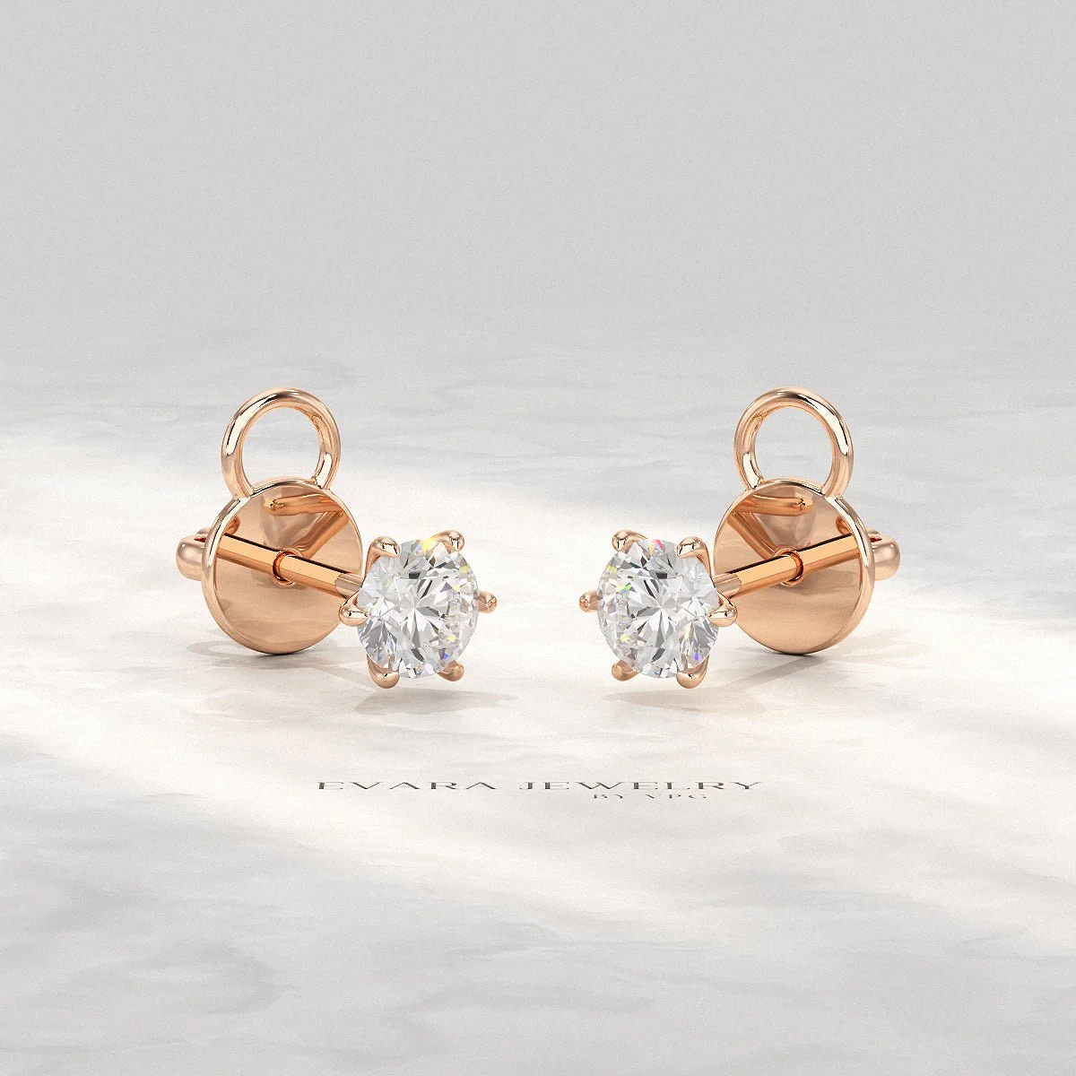 1 Carat Solitaire Lab Grown Diamond Studs Earrings - Image 8