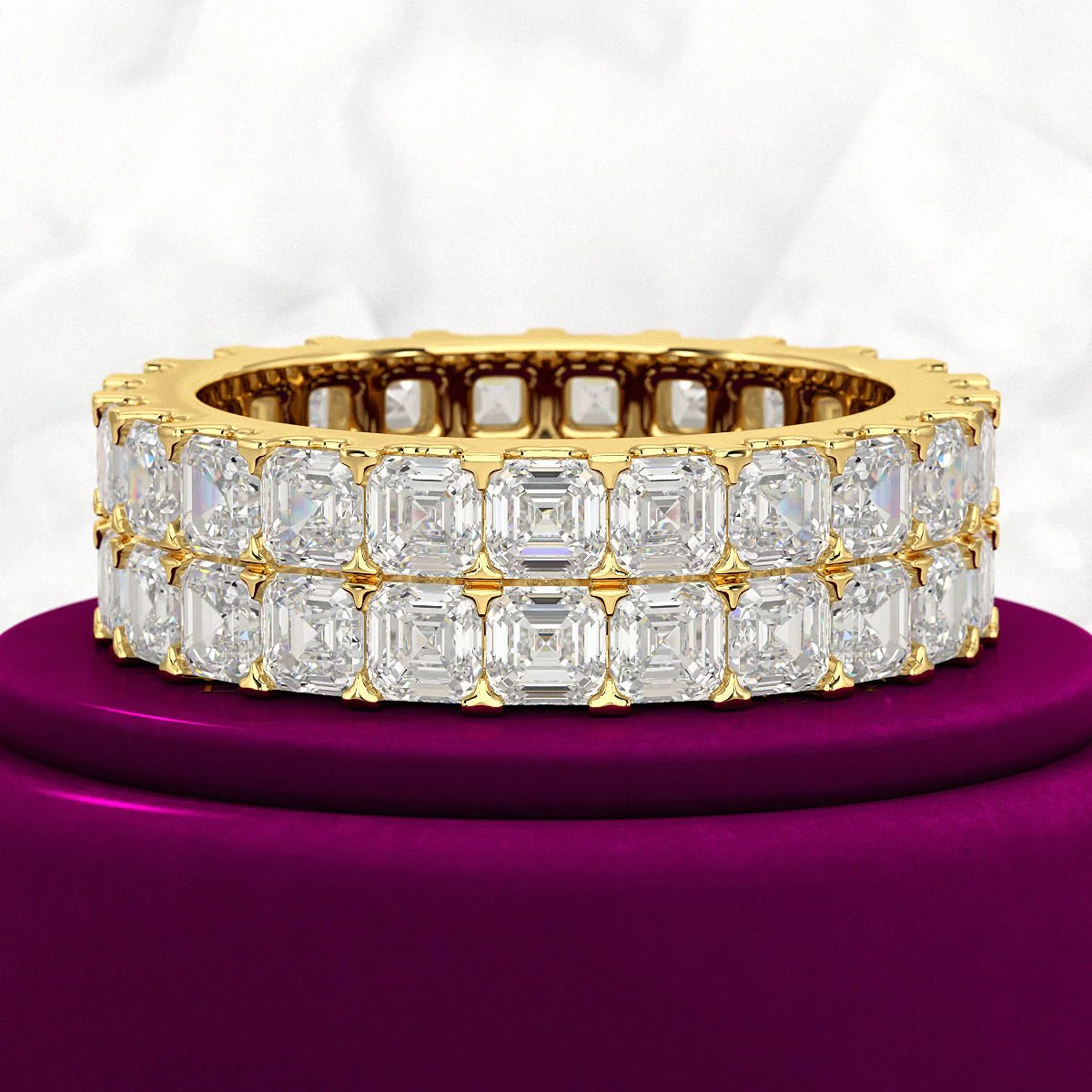 10 Carat Asscher Cut Diamond Wedding Band - Image 4
