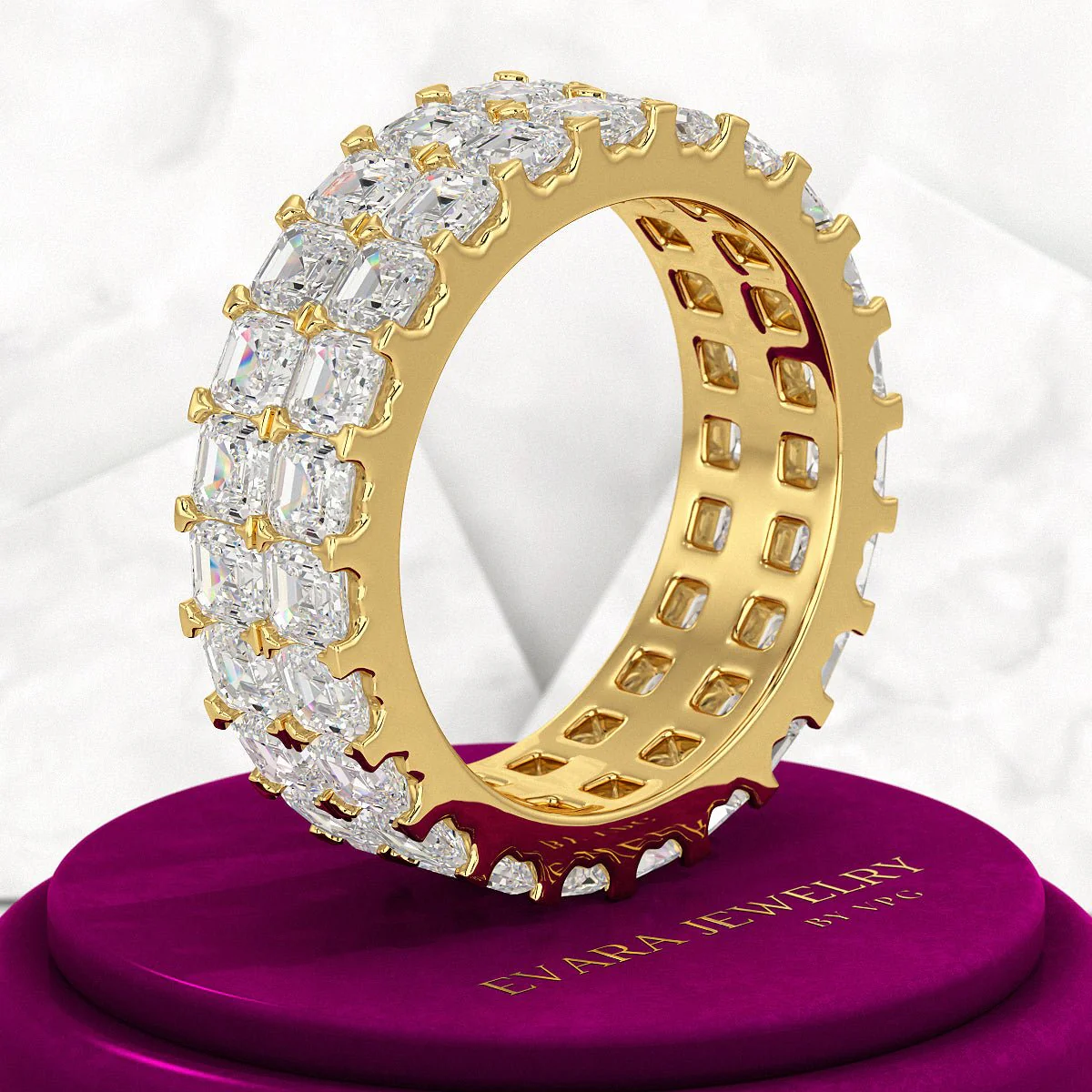 10 Carat Asscher Cut Diamond Wedding Band - Image 5