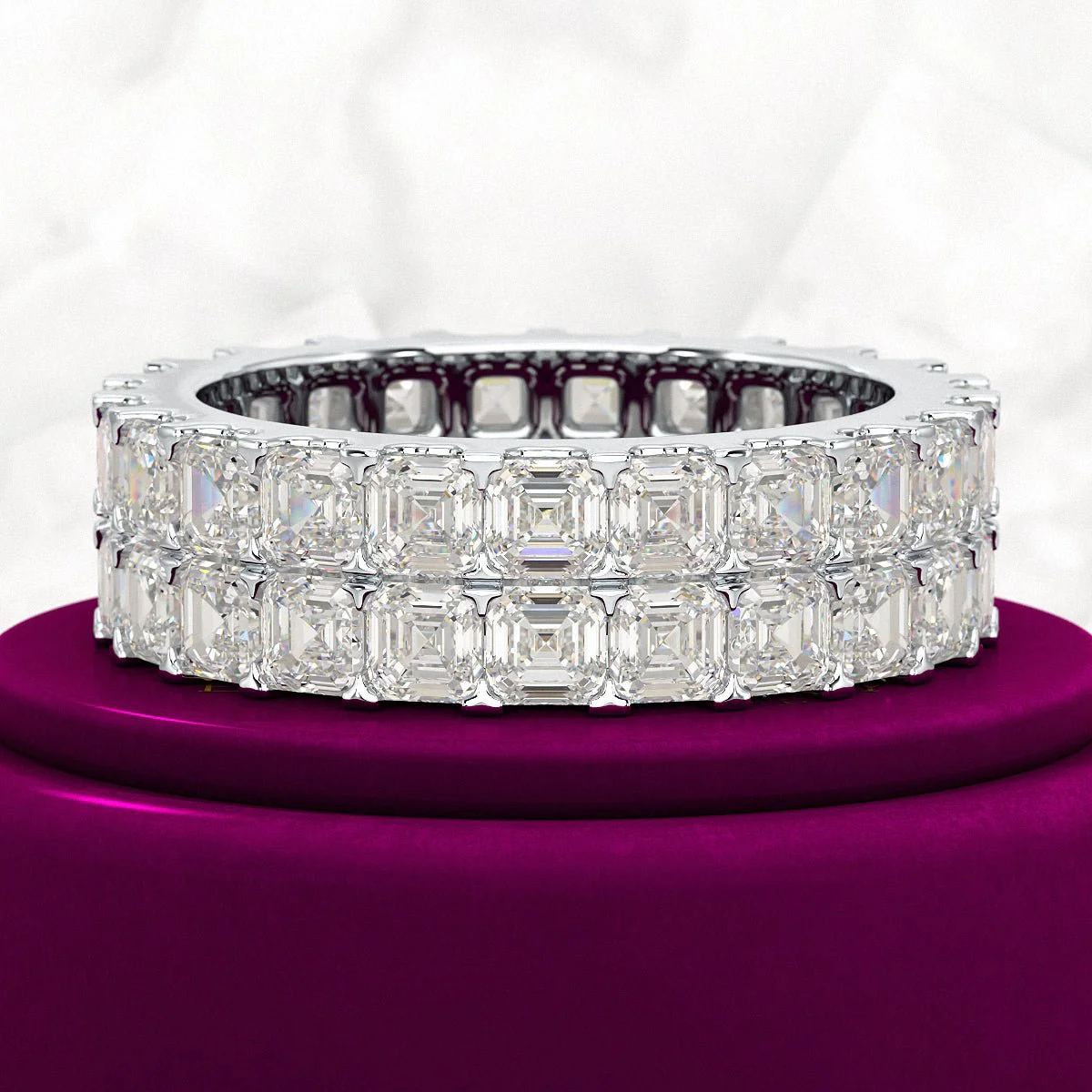 10 Carat Asscher Cut Diamond Wedding Band - Image 7
