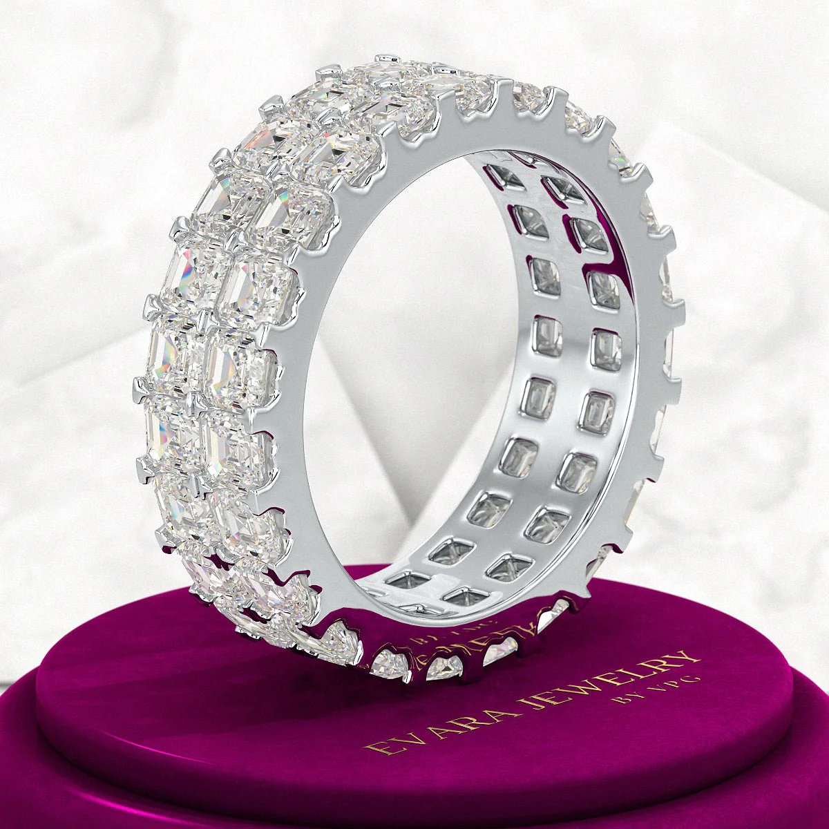 10 Carat Asscher Cut Diamond Wedding Band - Image 8