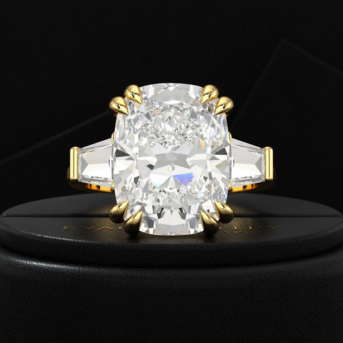 10 Carat Elongated Cushion Cut Diamond Engagement Ring - Image 3
