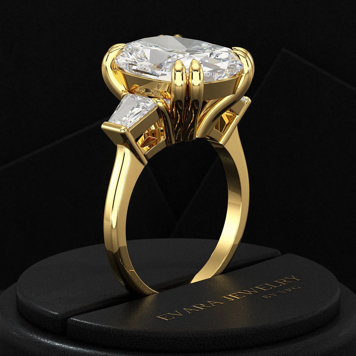10 Carat Elongated Cushion Cut Diamond Engagement Ring - Image 5