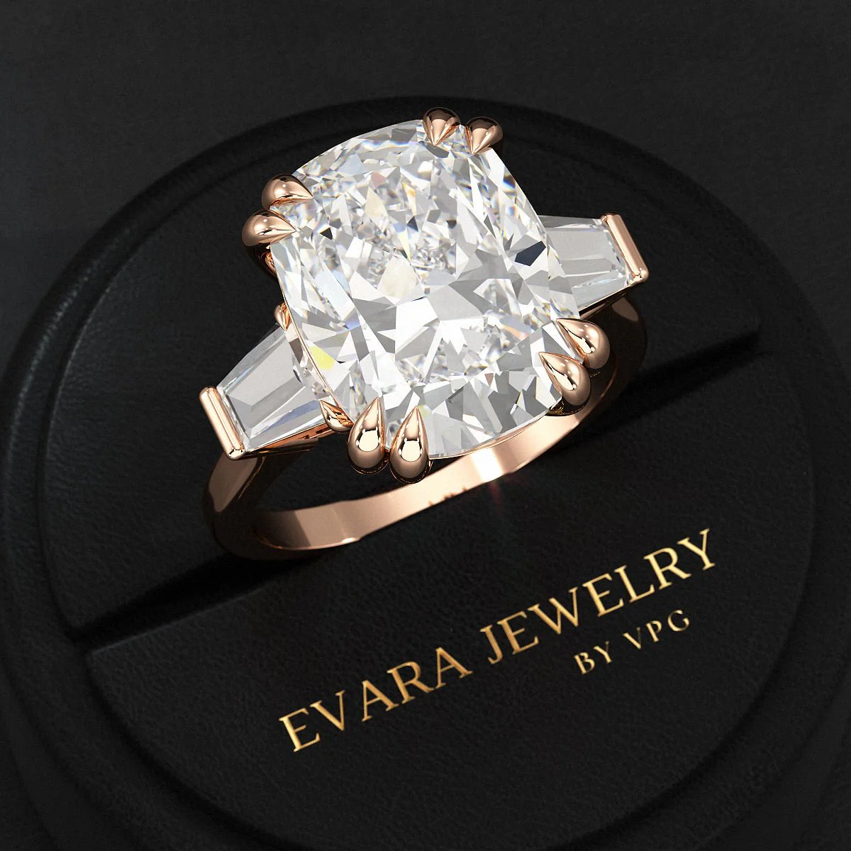 10 Carat Elongated Cushion Cut Diamond Engagement Ring - Image 6