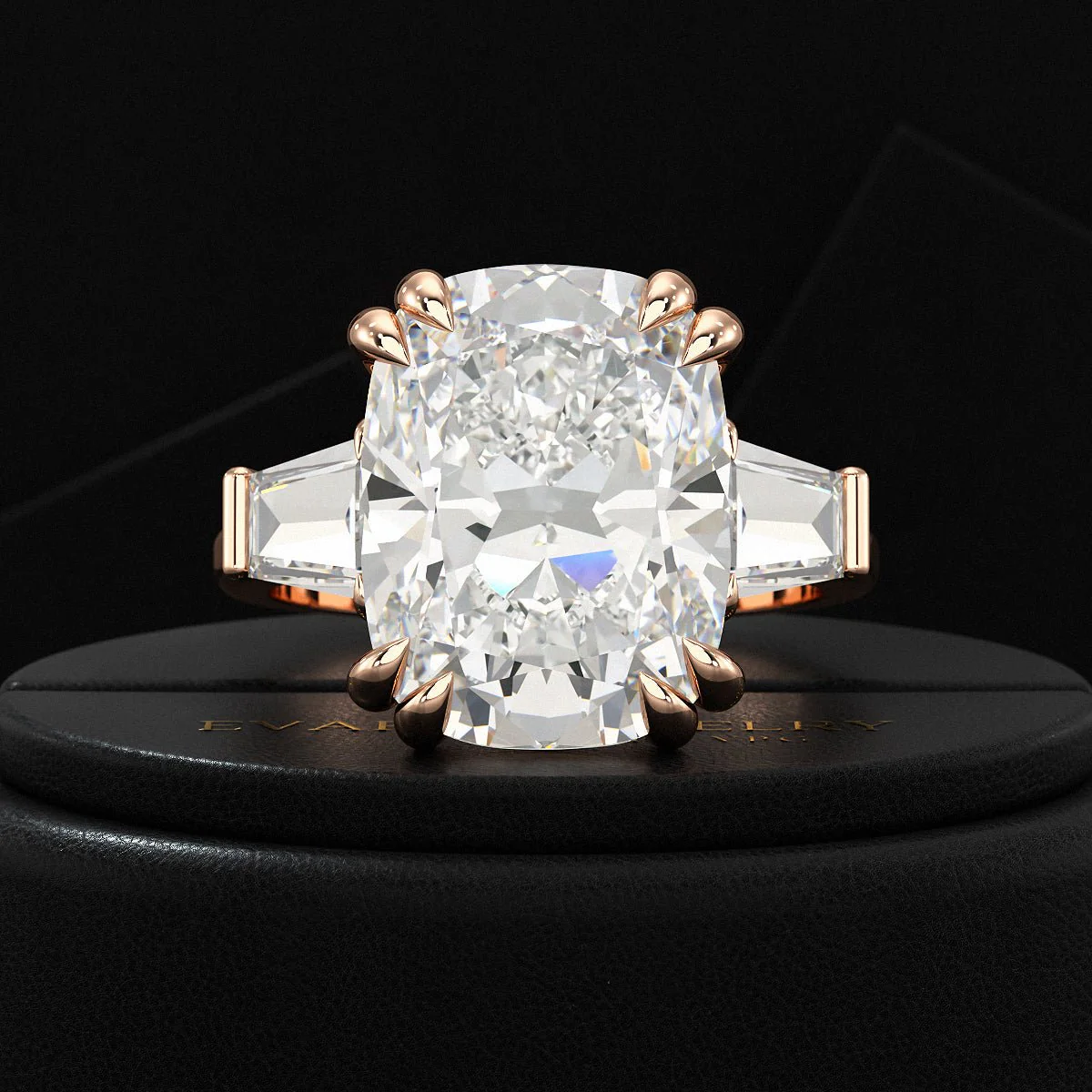 10 Carat Elongated Cushion Cut Diamond Engagement Ring - Image 7
