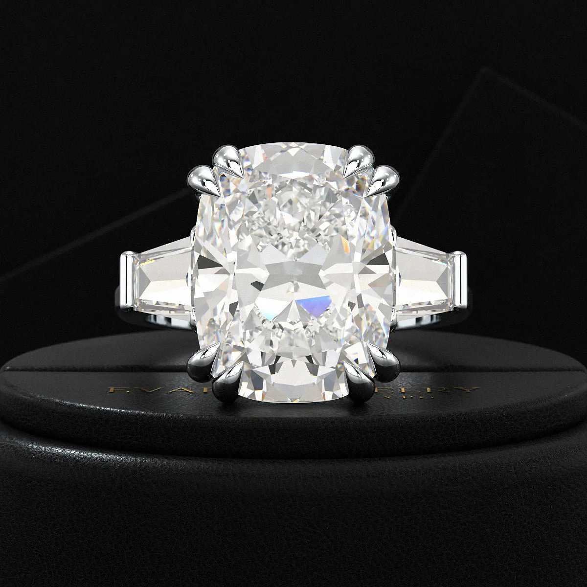 10 Carat Elongated Cushion Cut Diamond Engagement Ring - Image 9