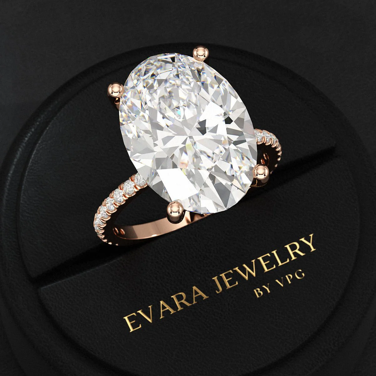 10 Carat Oval Cut Lab Grown Diamond Engagement Ring - Image 8