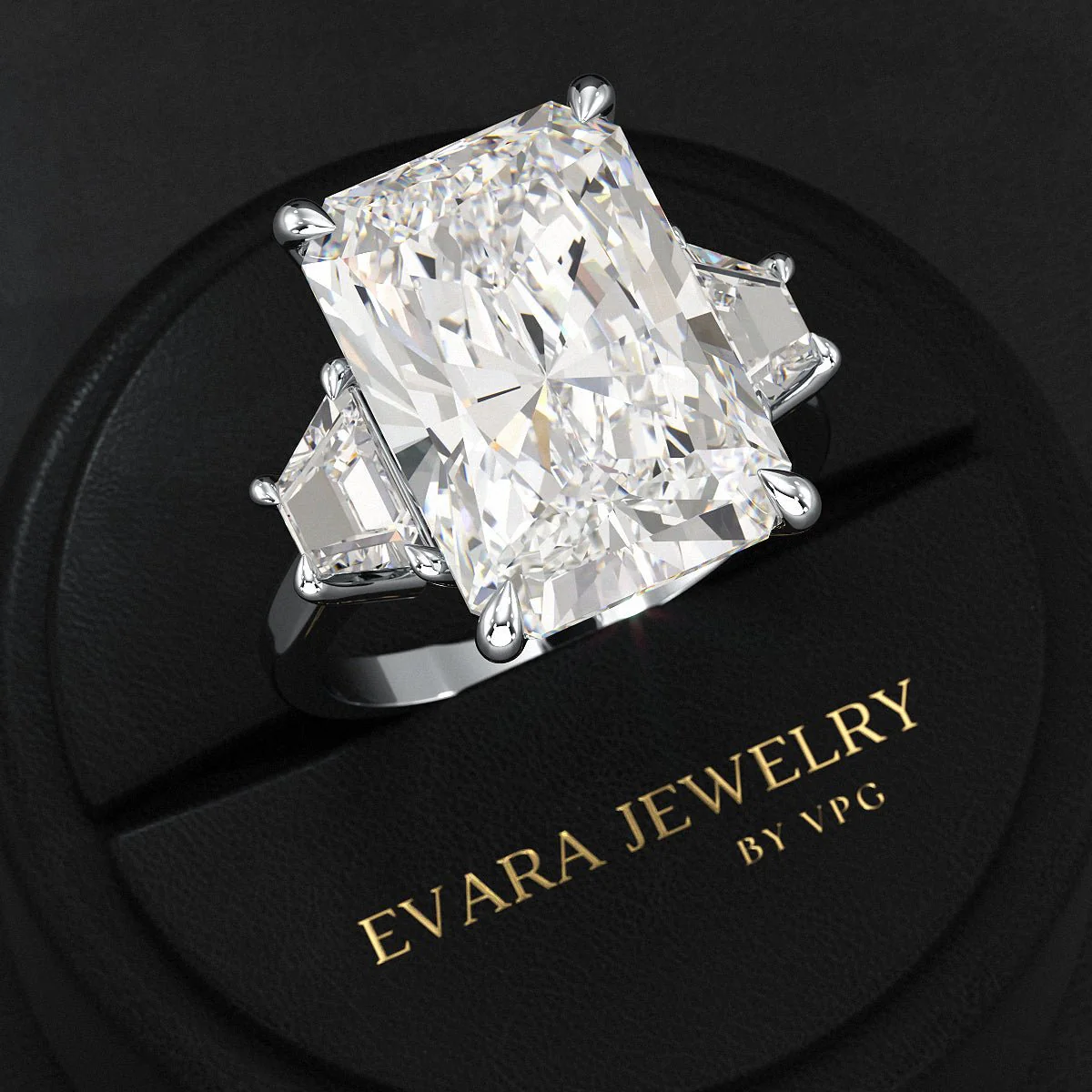 10 Carat Radiant Cut Diamond Engagement Ring - Image 8