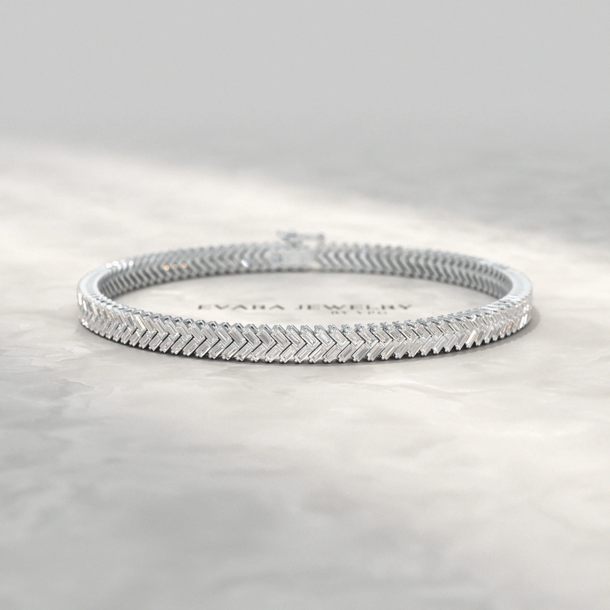 11 Carats Baguette Cut Diamond Chevron Tennis Bracelet in 10K, 14K, 18K Solid Gold - Image 7