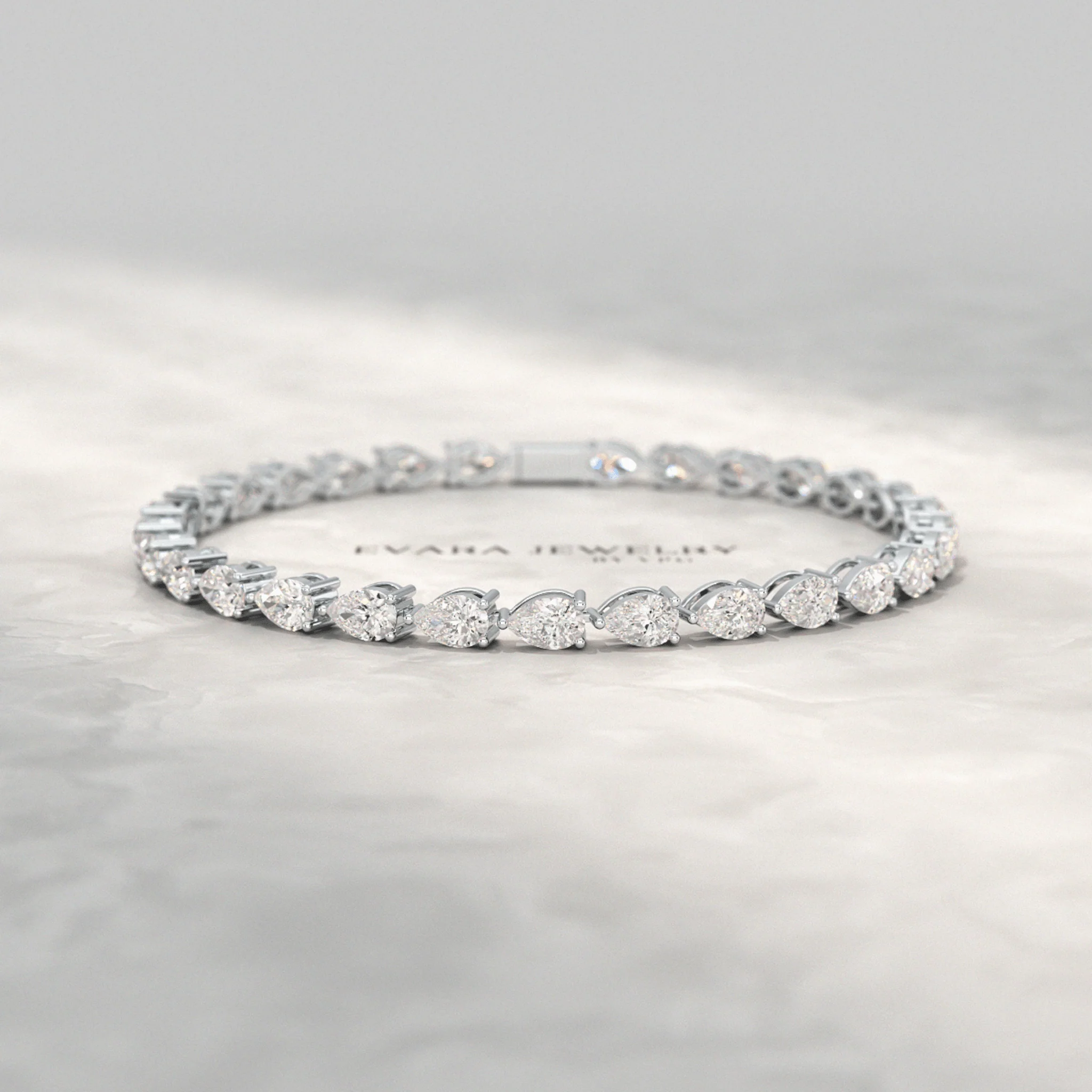 11 Carats Pear Cut Diamond Luxury Tennis Bracelet - Image 5
