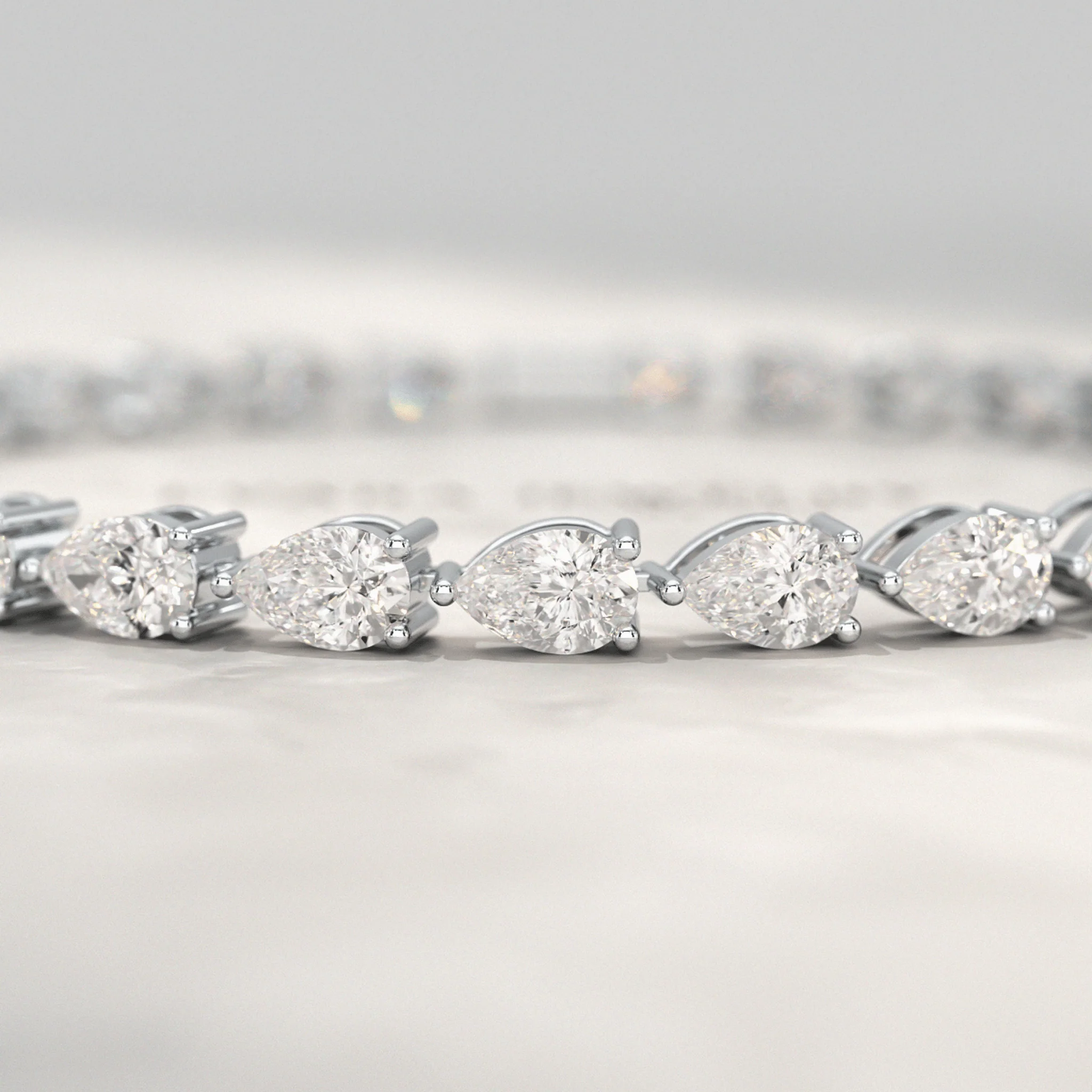 11 Carats Pear Cut Diamond Luxury Tennis Bracelet - Image 6