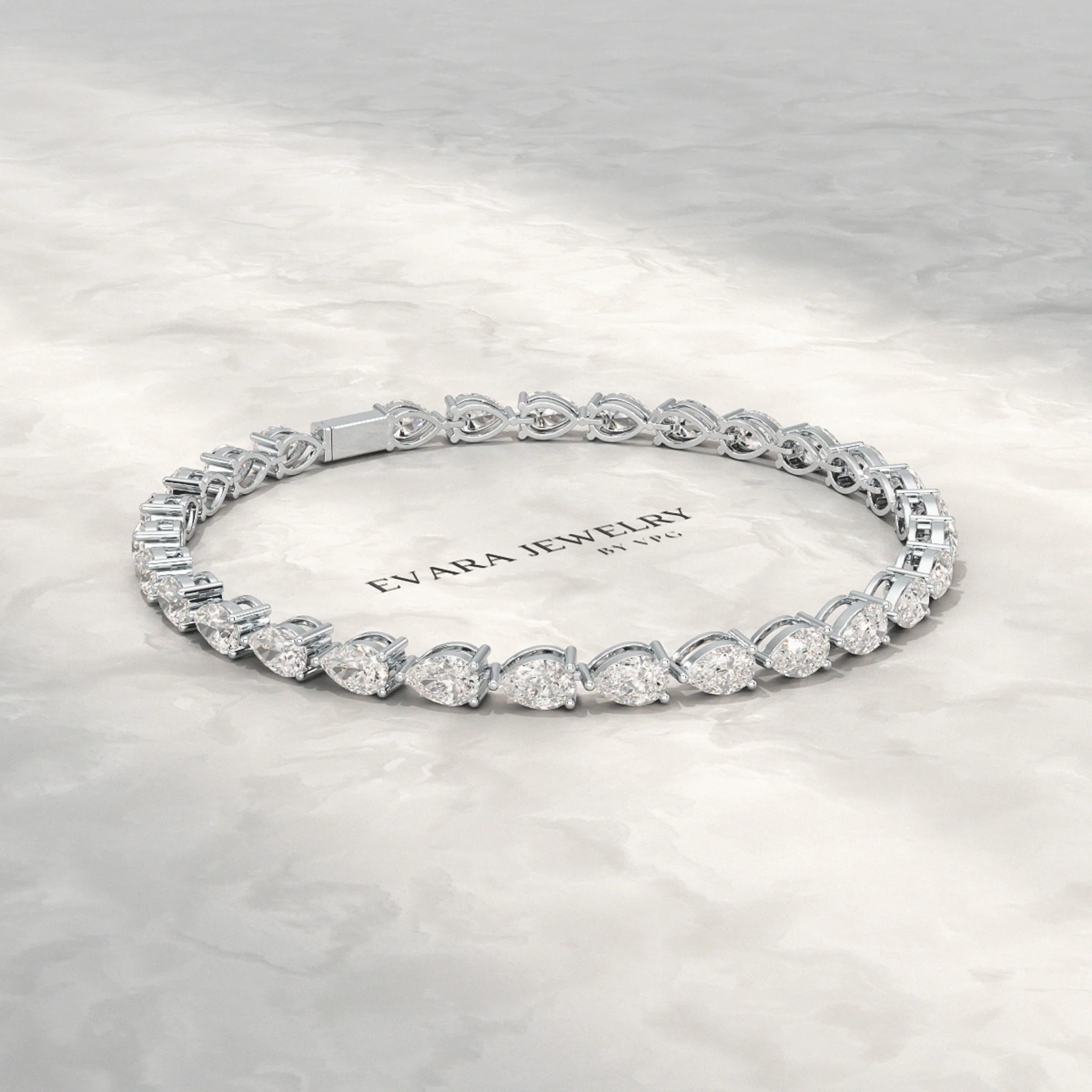 11 Carats Pear Cut Diamond Luxury Tennis Bracelet - Image 7