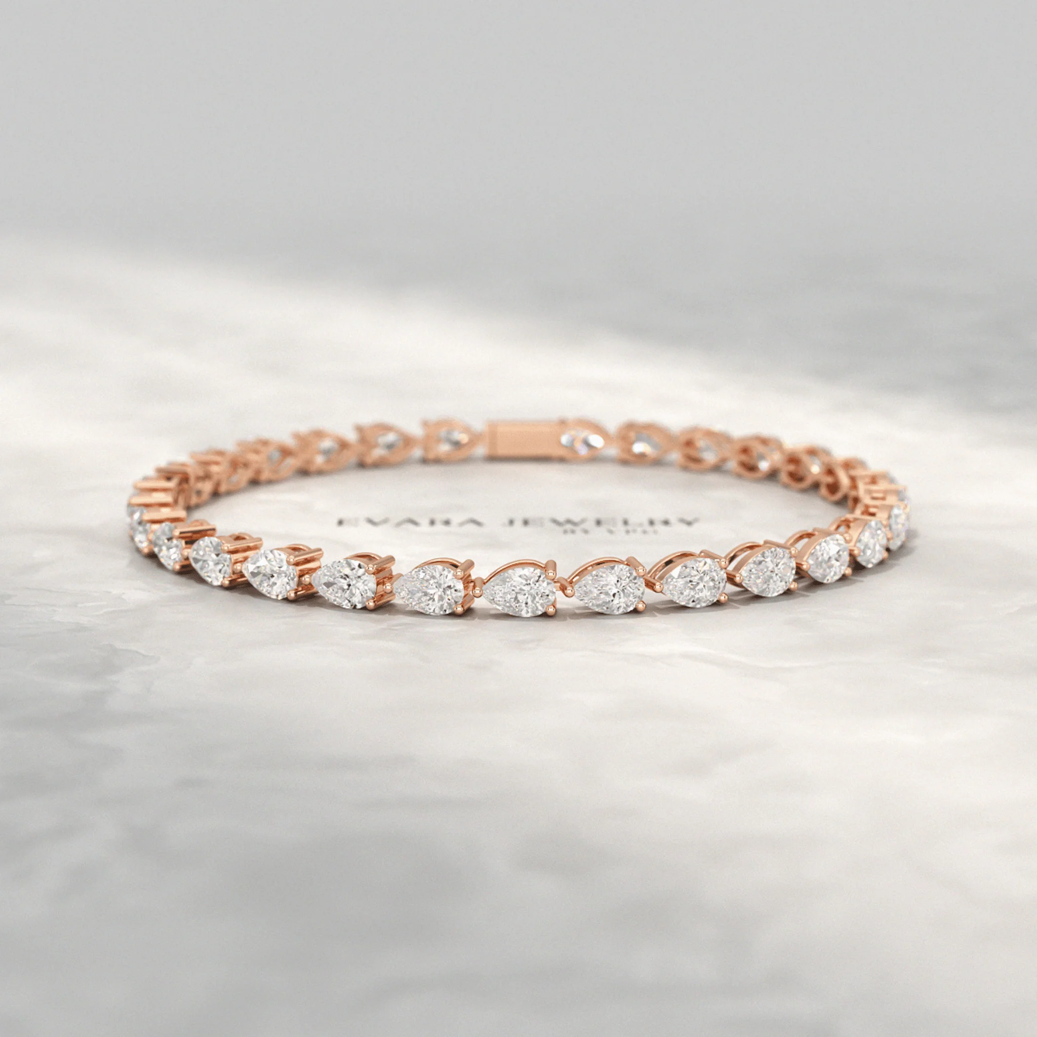 11 Carats Pear Cut Diamond Luxury Tennis Bracelet - Image 8