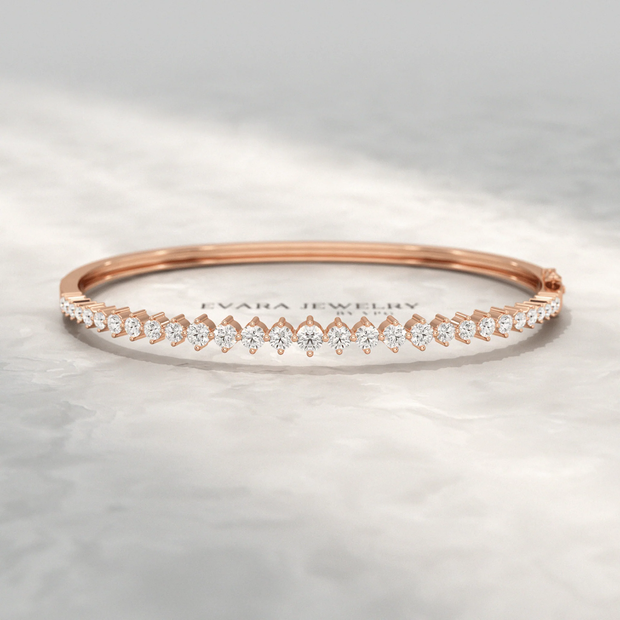 2.00 Carats Lab Grown Diamond Graduation Cuff Bangle Bracelet - Image 9
