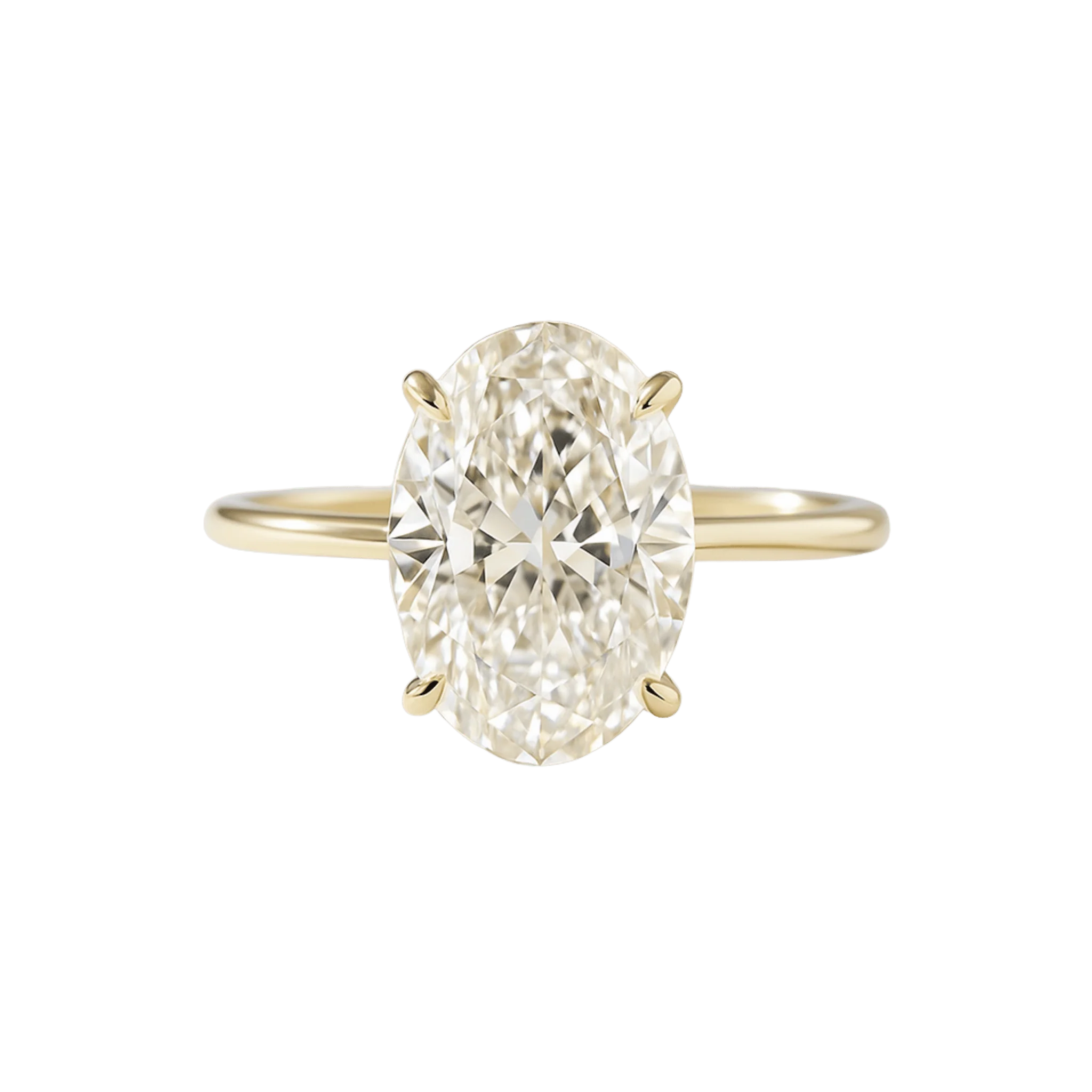 2.20 Carat Oval Cut Diamond Hidden Halo Engagement Ring