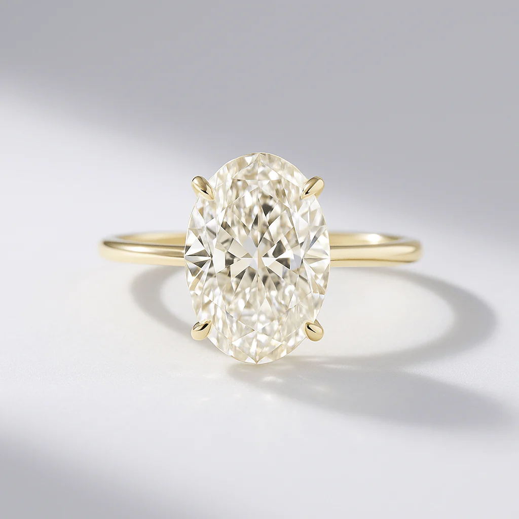 2.20 Carat Oval Cut Diamond Hidden Halo Engagement Ring - Image 4