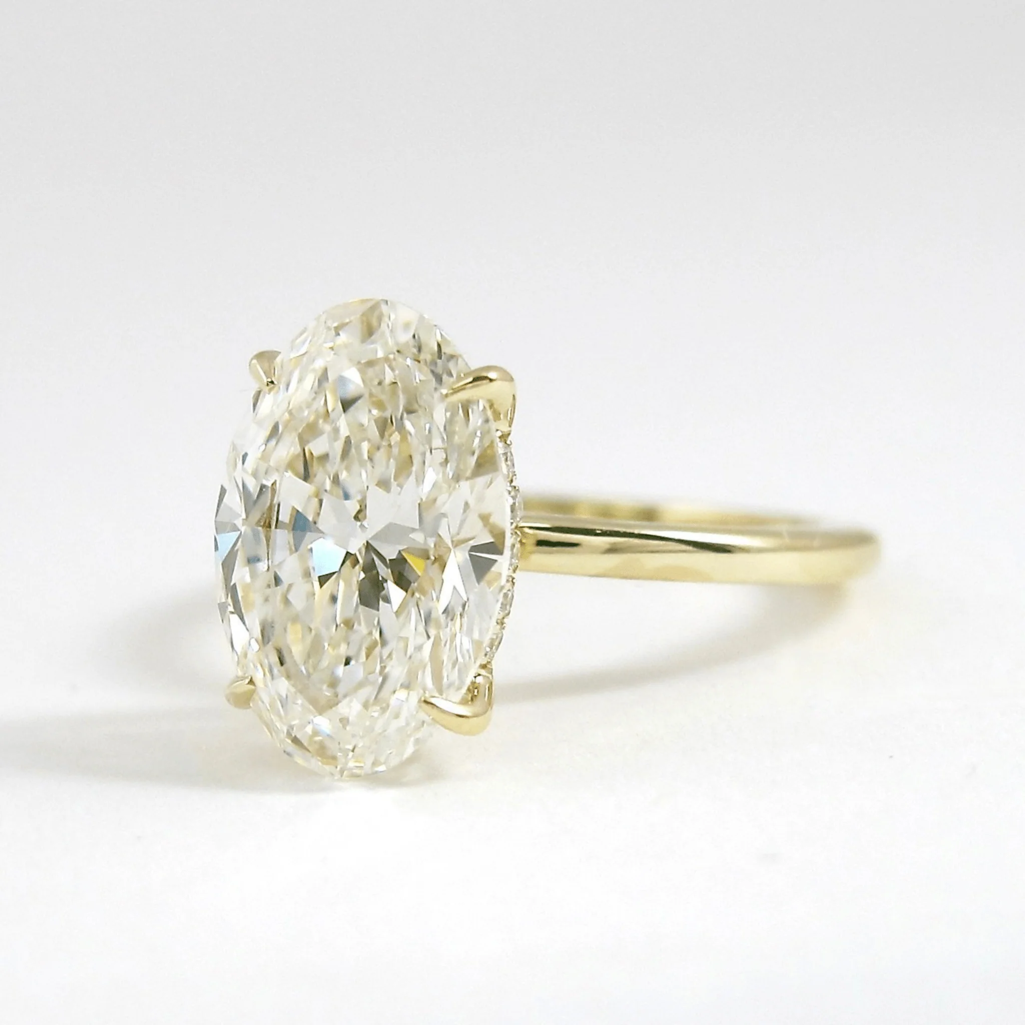 2.20 Carat Oval Cut Diamond Hidden Halo Engagement Ring - Image 9
