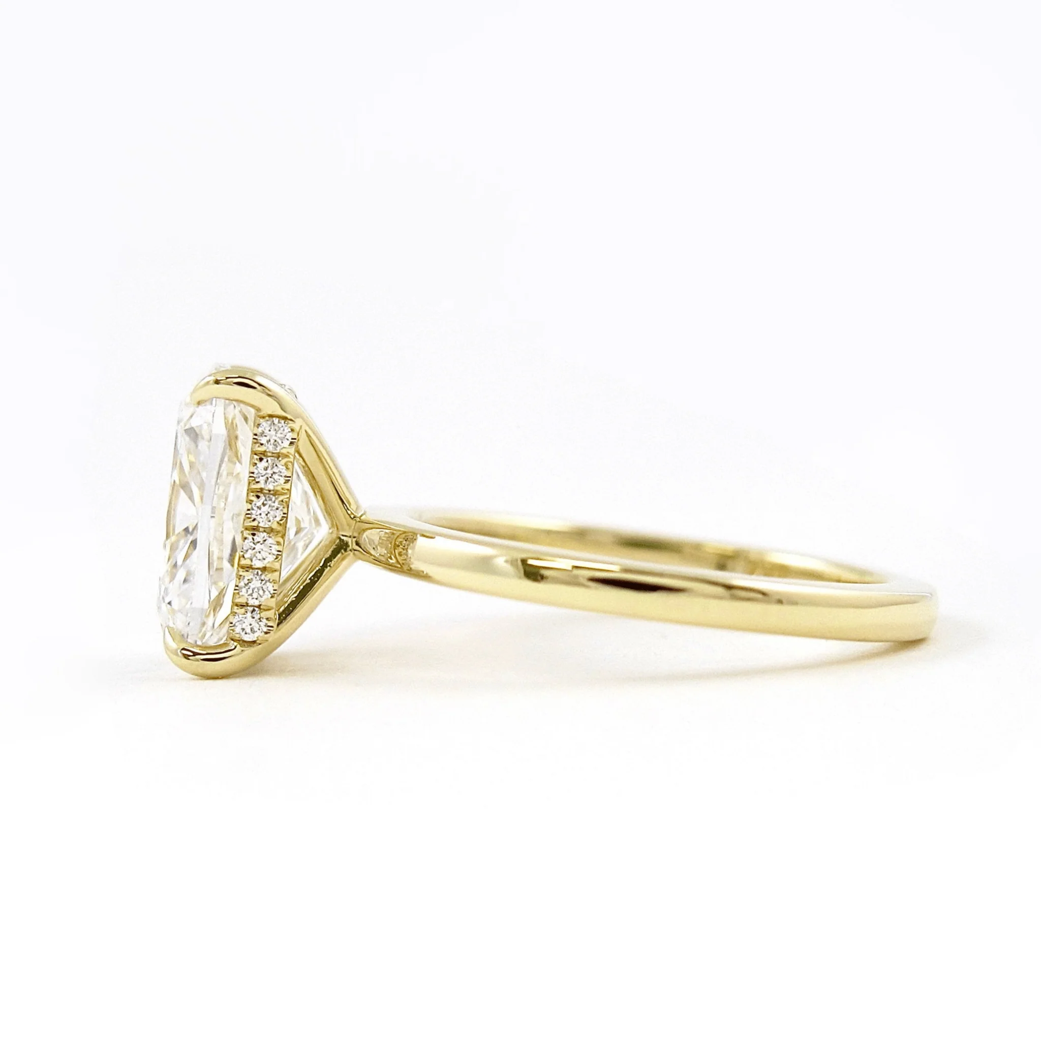 2.50 Carat Cushion Cut Minimalist Hidden Halo Diamond Engagement Ring - Image 10