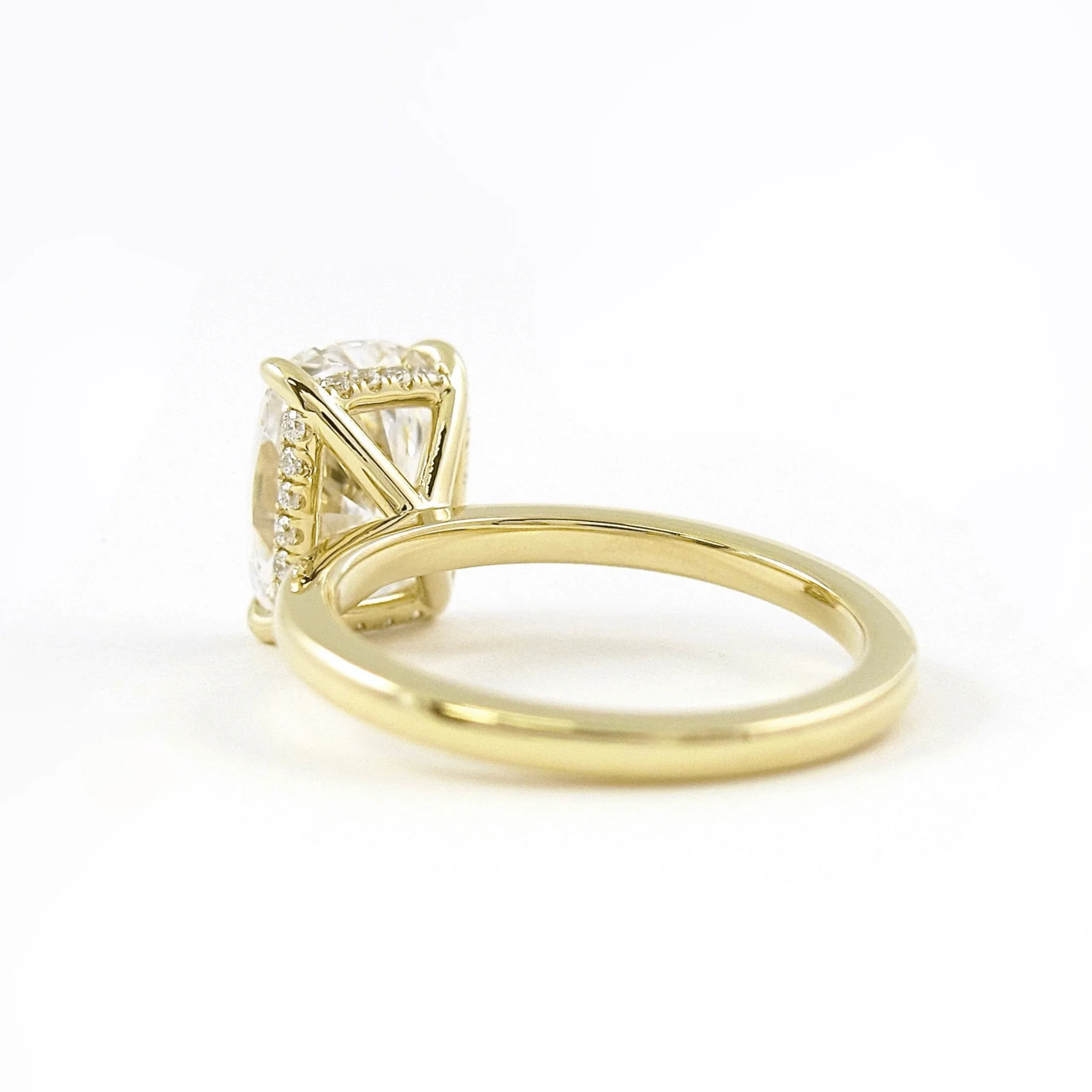 2.50 Carat Cushion Cut Minimalist Hidden Halo Diamond Engagement Ring - Image 11