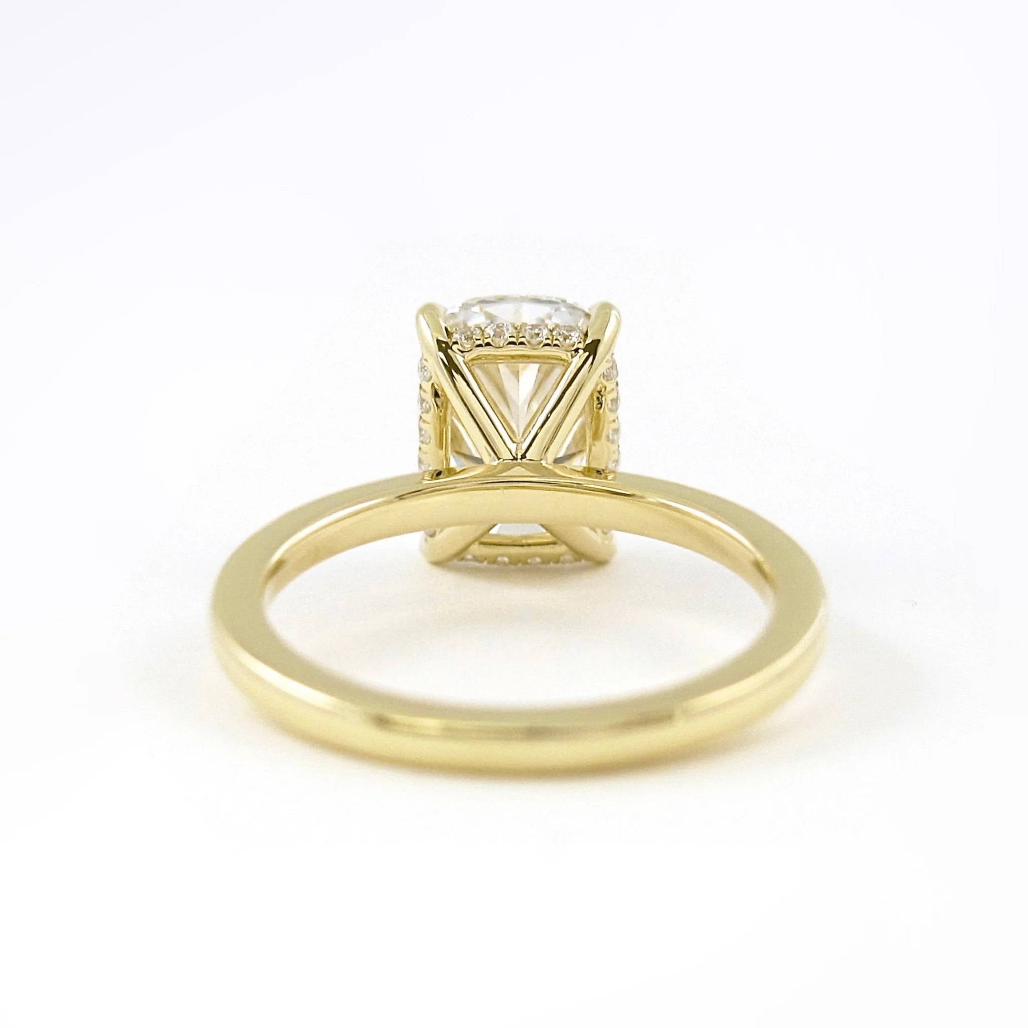 2.50 Carat Cushion Cut Minimalist Hidden Halo Diamond Engagement Ring - Image 12