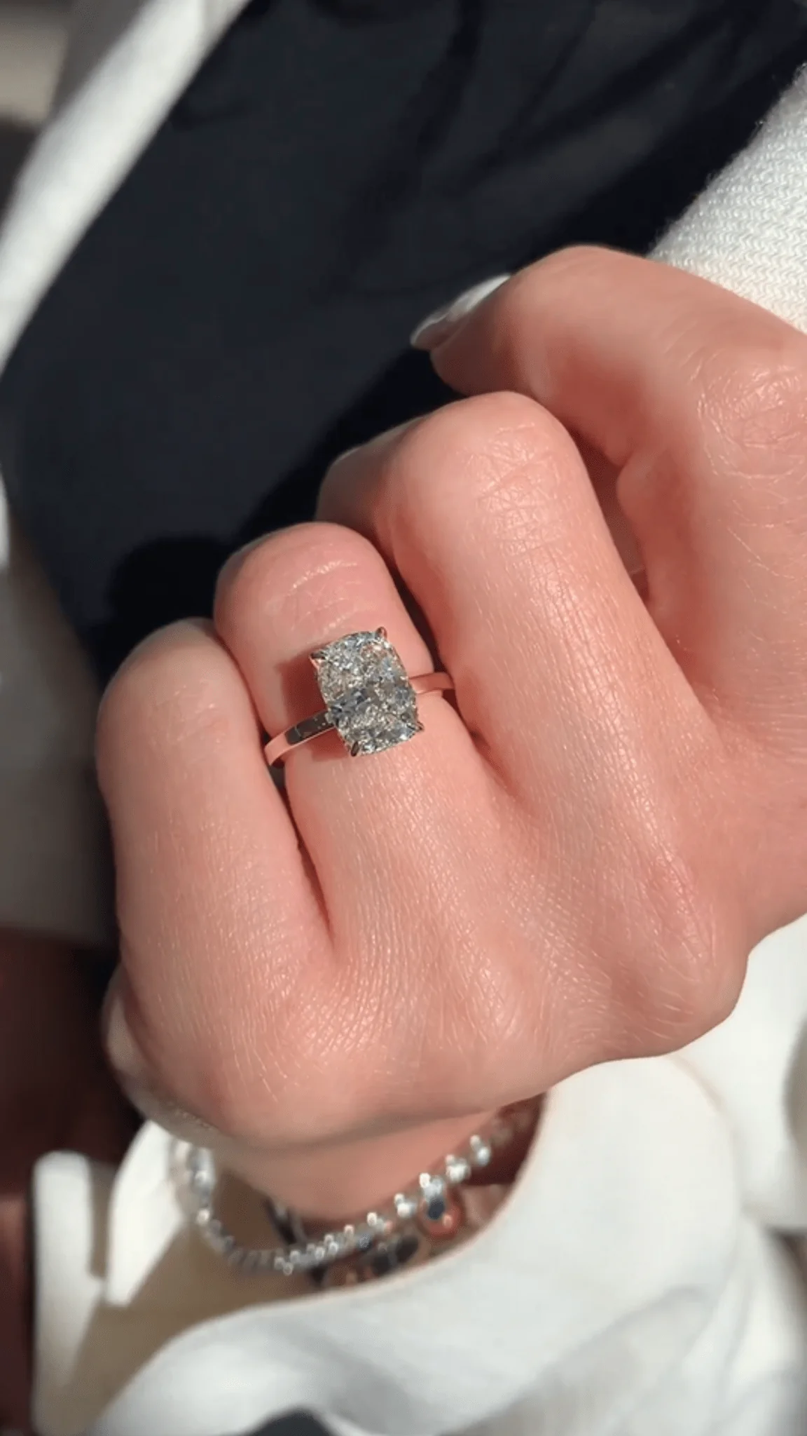 2.50 Carat Cushion Cut Minimalist Hidden Halo Diamond Engagement Ring - Image 3