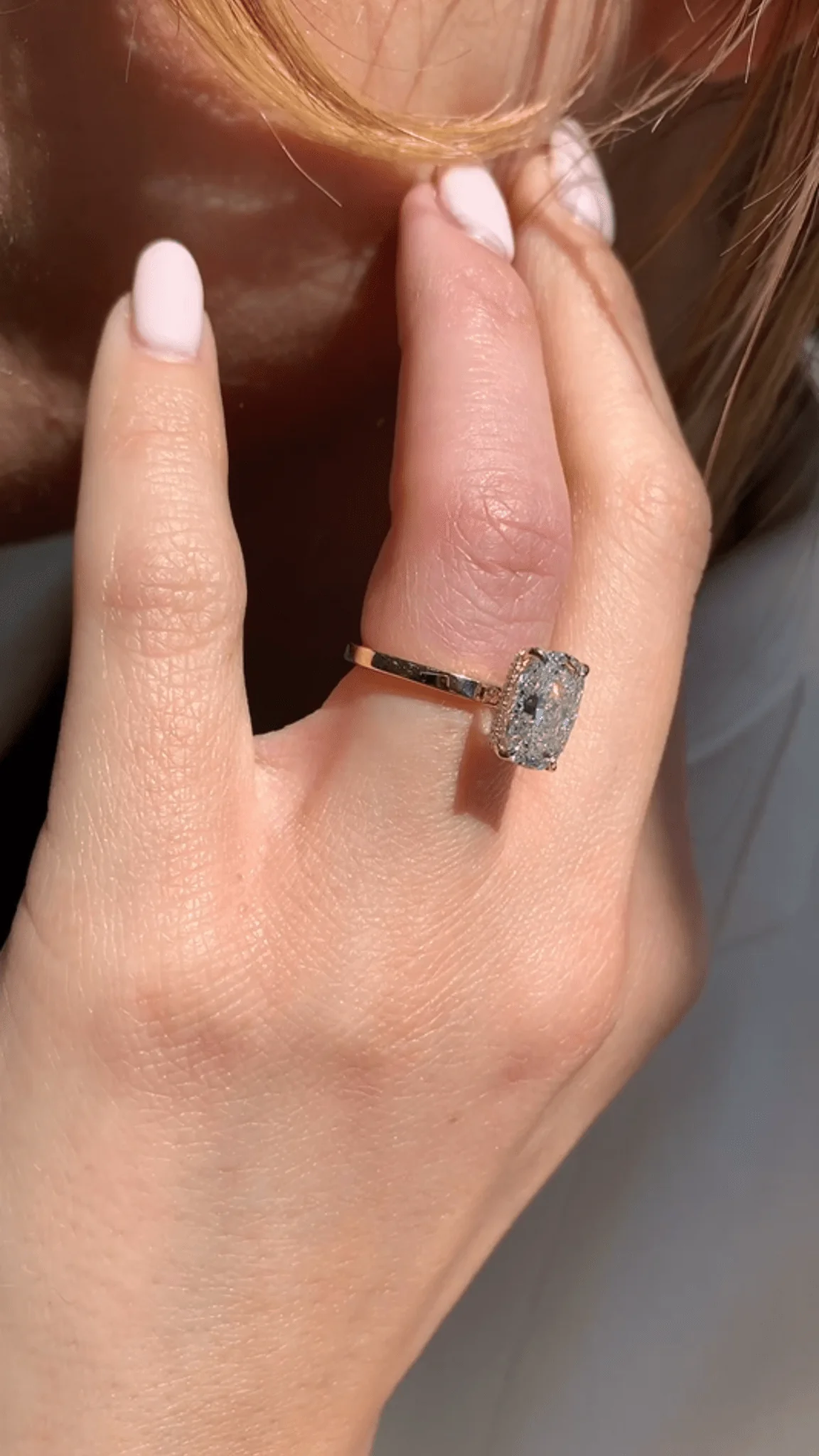2.50 Carat Cushion Cut Minimalist Hidden Halo Diamond Engagement Ring - Image 6