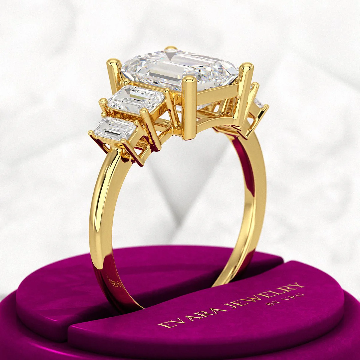 2.50 Carat Emerald Cut Diamond Engagement Ring - Image 5