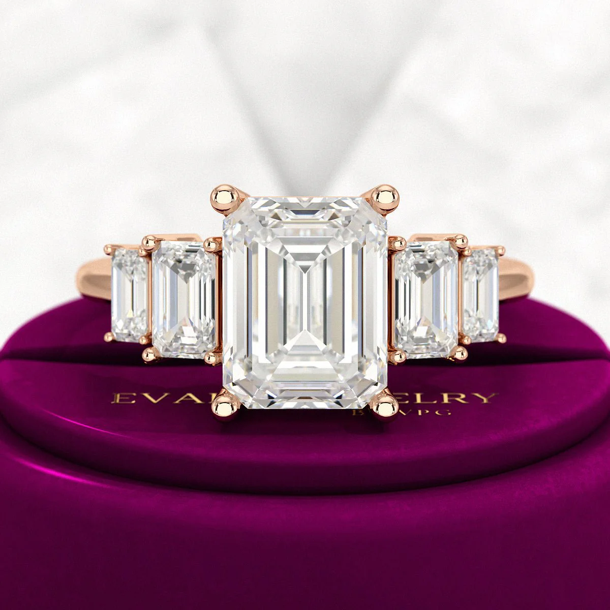 2.50 Carat Emerald Cut Diamond Engagement Ring - Image 9