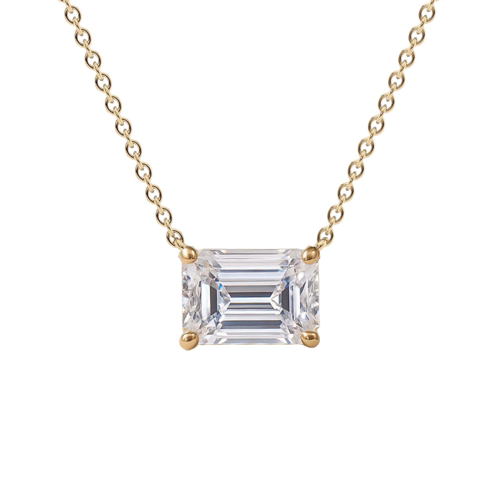 2 Carat Emerald Cut Solitaire Necklace
