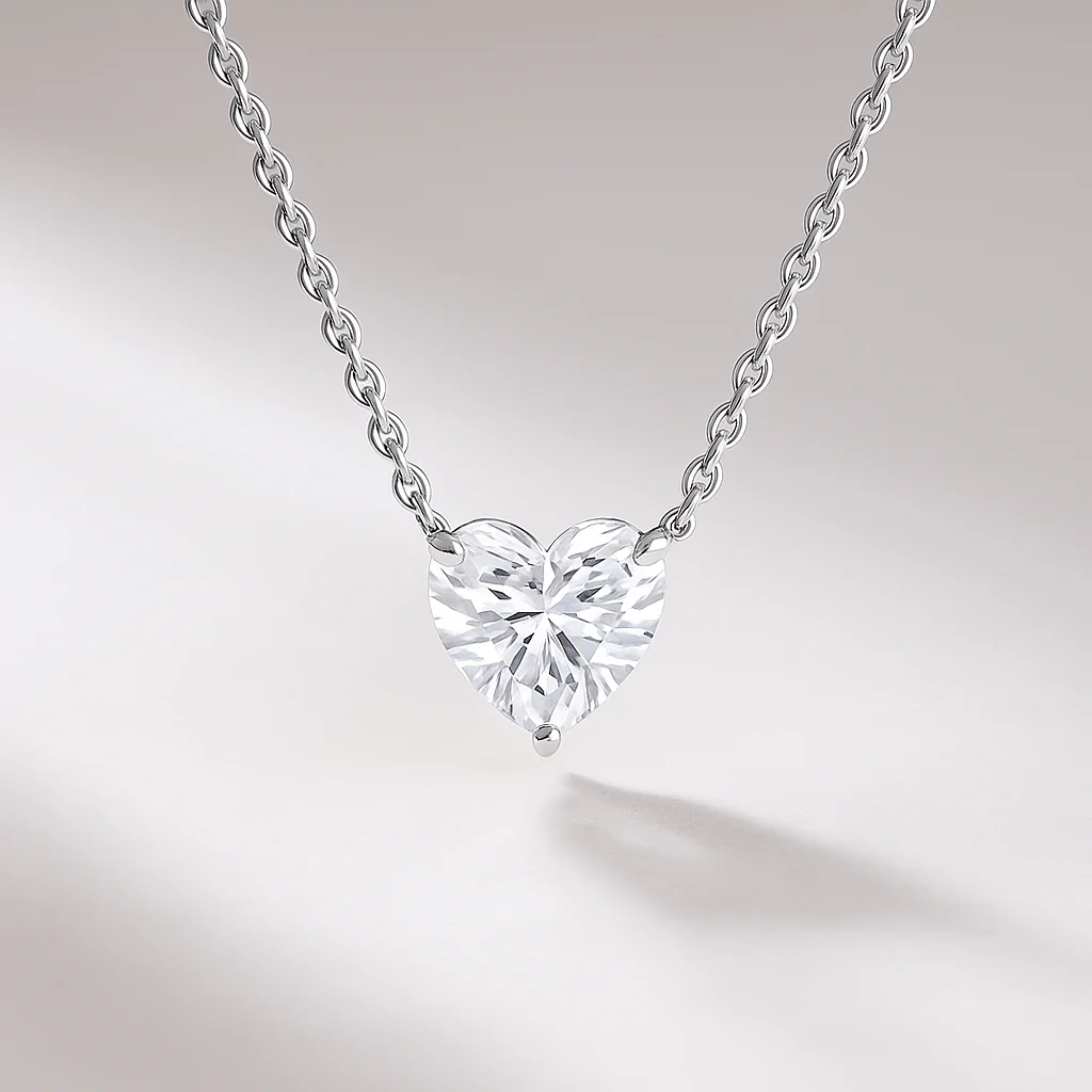 1.50 Carat Heart Shape Diamond Pendant Necklace for Women - Image 6