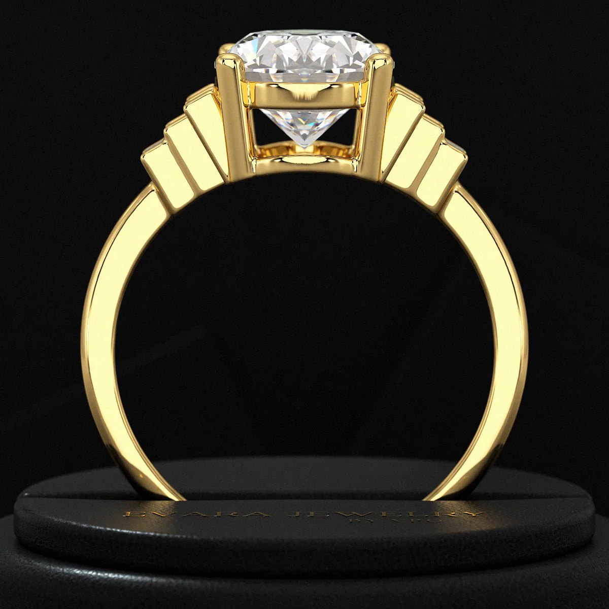 2.50 Carat Oval Cut Art Deco Engagement Ring with Lab Grown Diamonds - Image 6