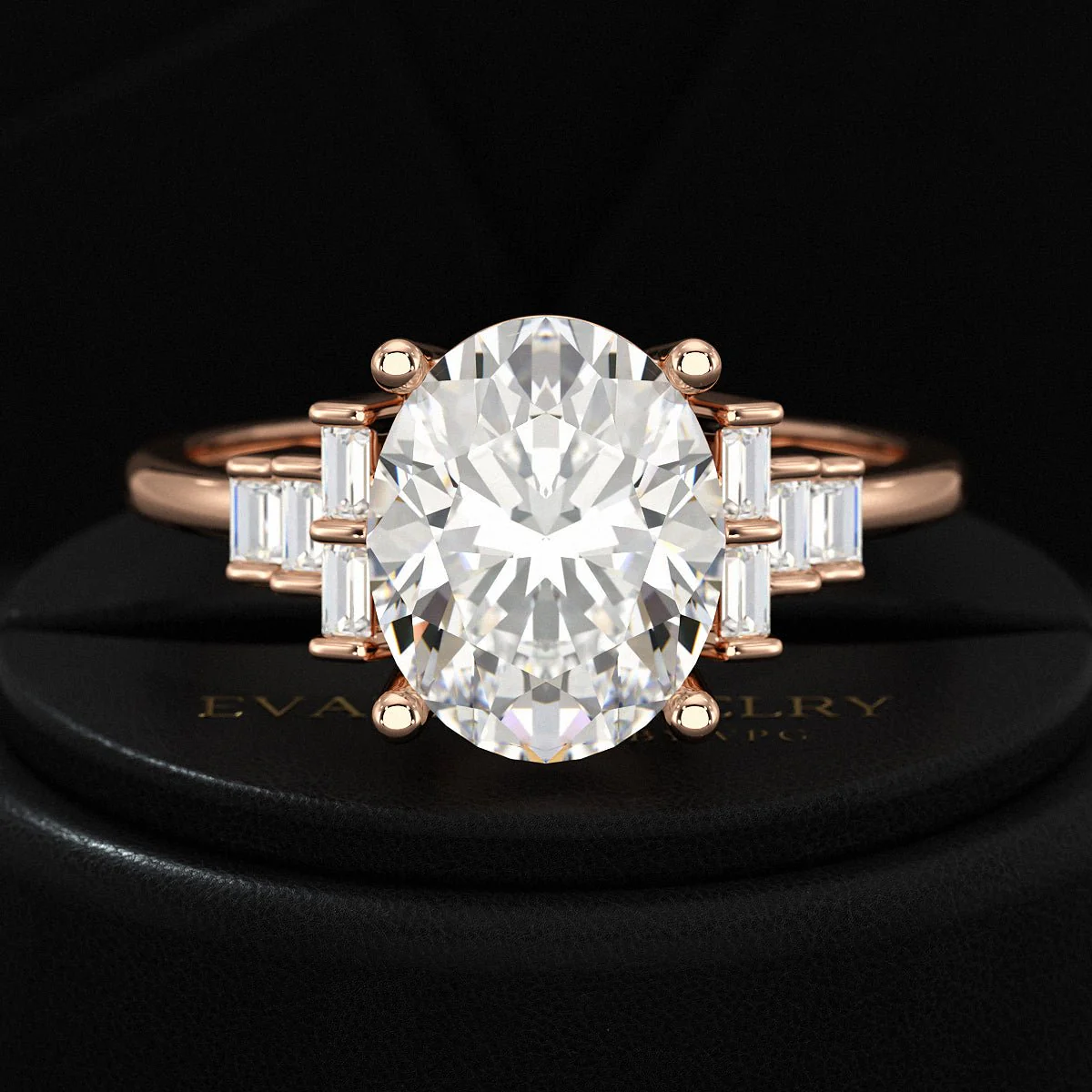 2.50 Carat Oval Cut Art Deco Engagement Ring with Lab Grown Diamonds - Image 7