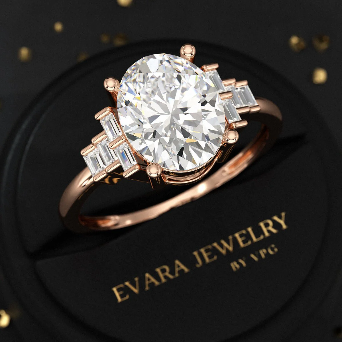 2.50 Carat Oval Cut Art Deco Engagement Ring with Lab Grown Diamonds - Image 8