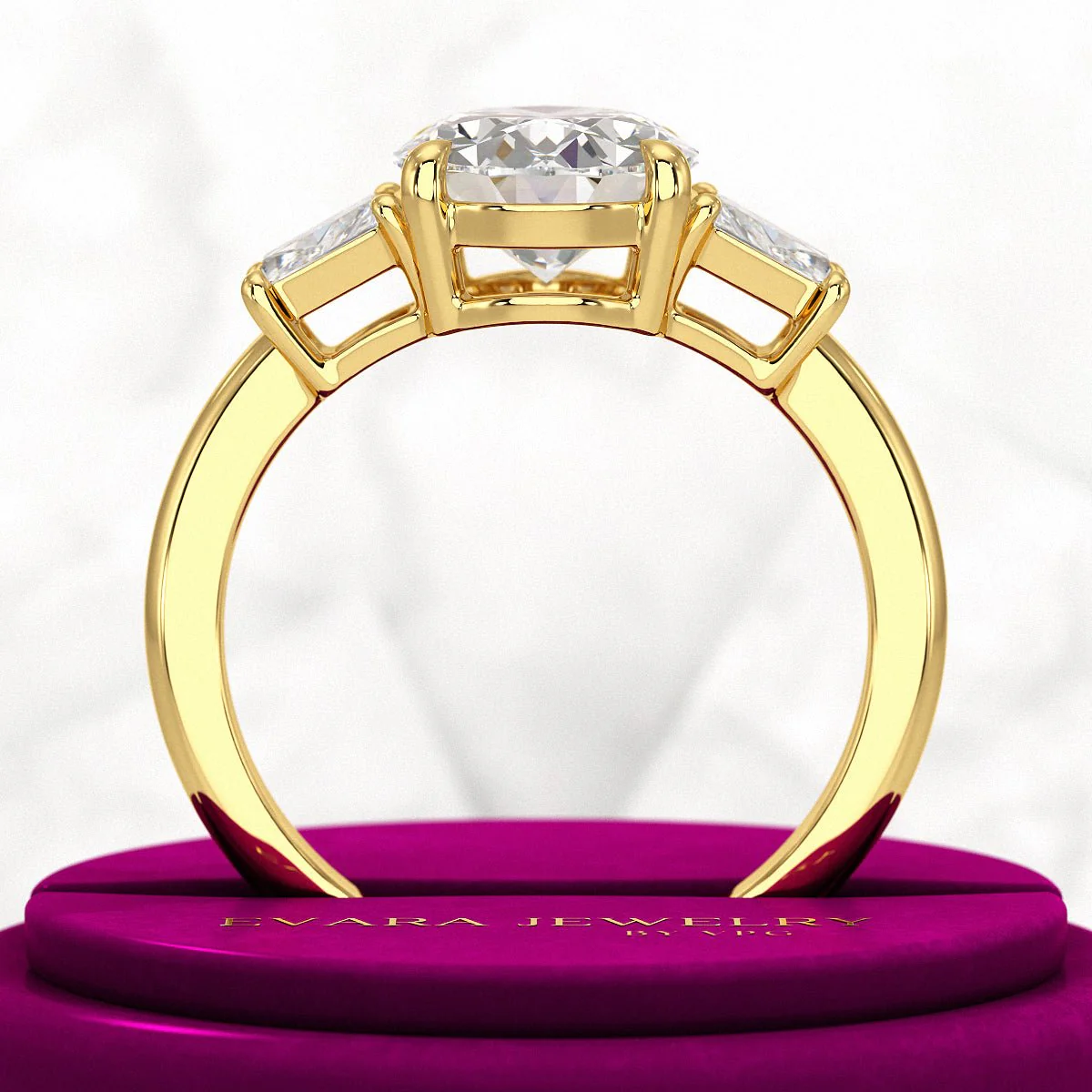 2.50 Carat Oval Diamond Three Stone Engagement Ring - Image 5