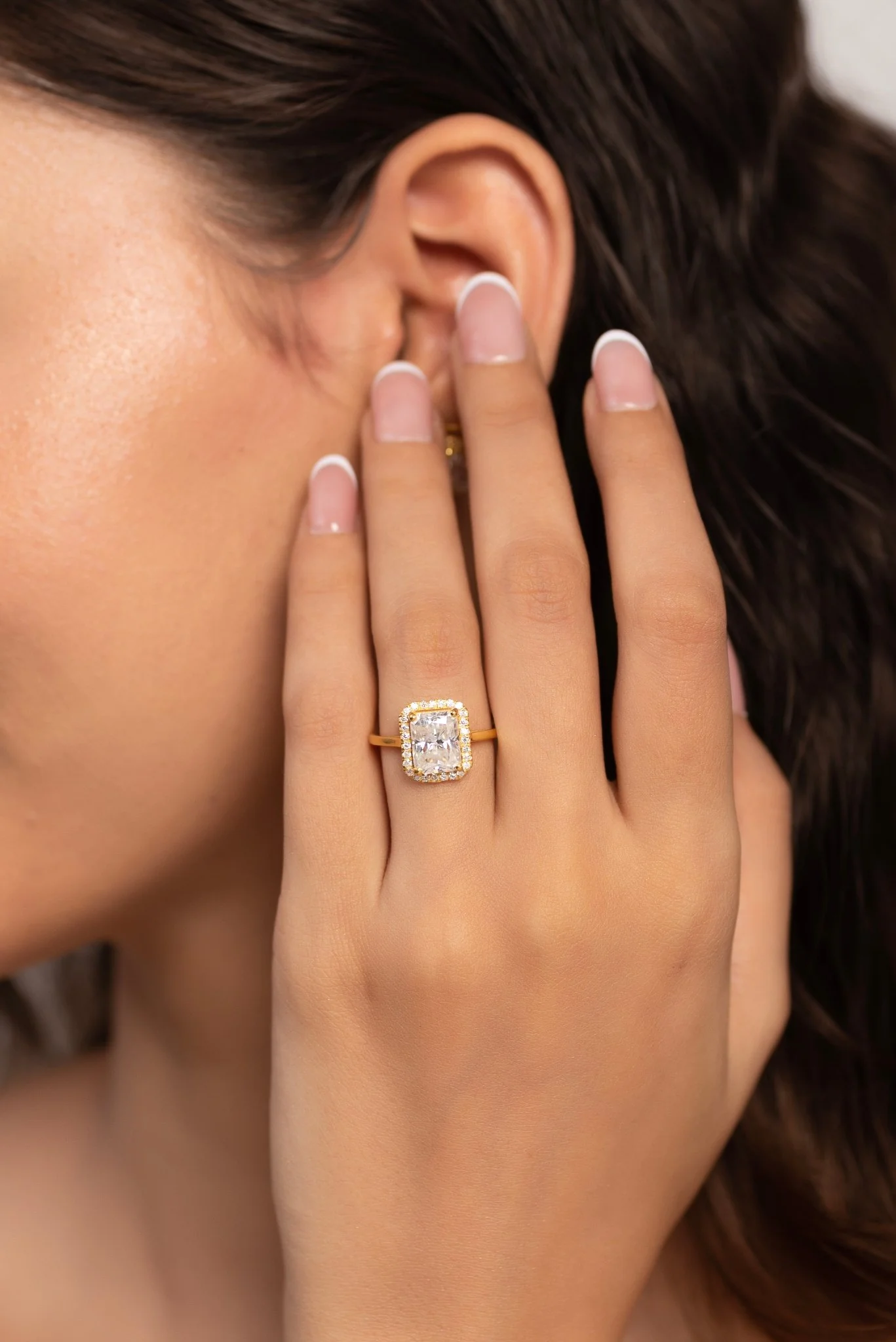 2.50 Carat Radiant Cut Diamond Halo Engagement Ring - Image 2