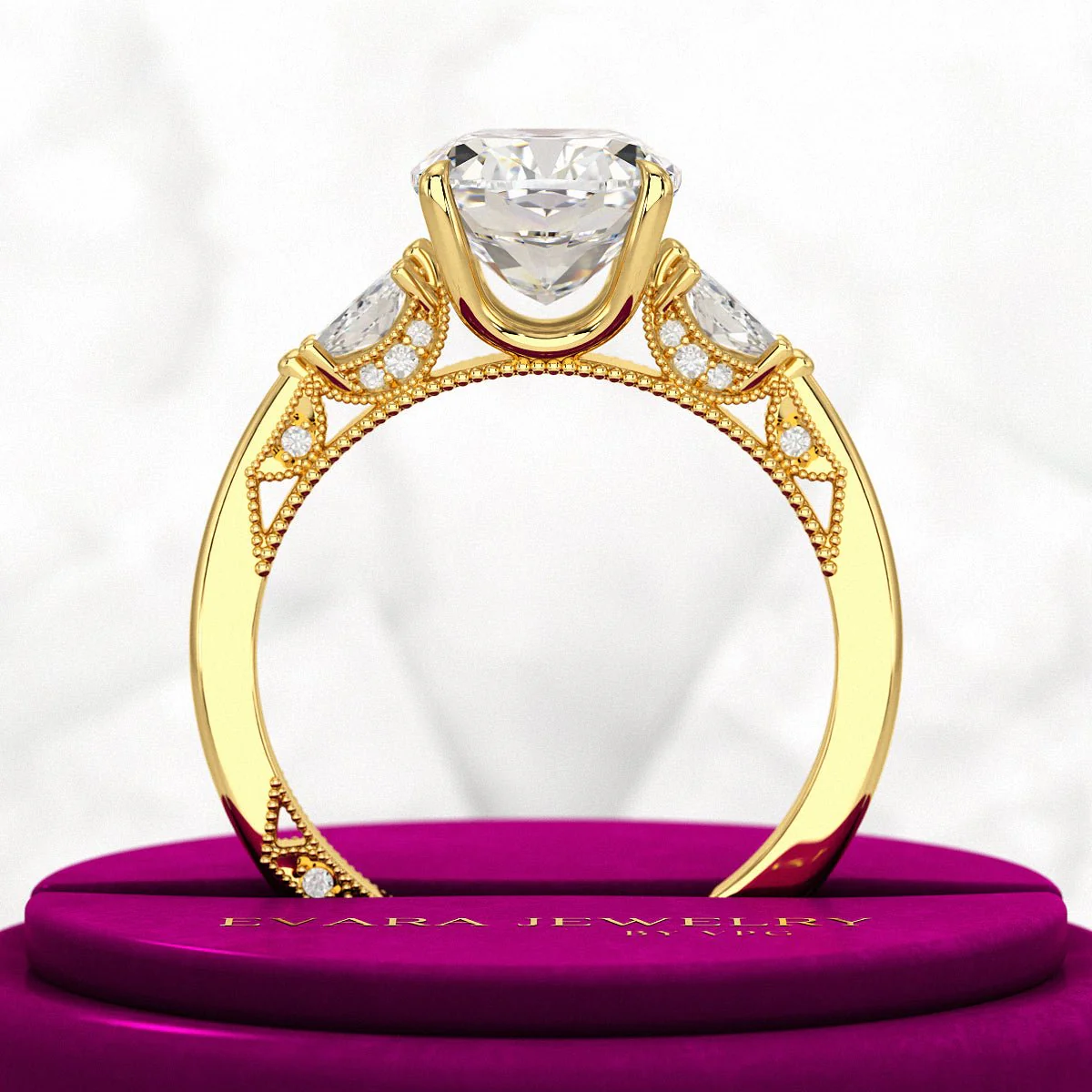 2.50 Carat Cushion Cut Diamond Vintage Art Deco Engagement Ring - Image 5