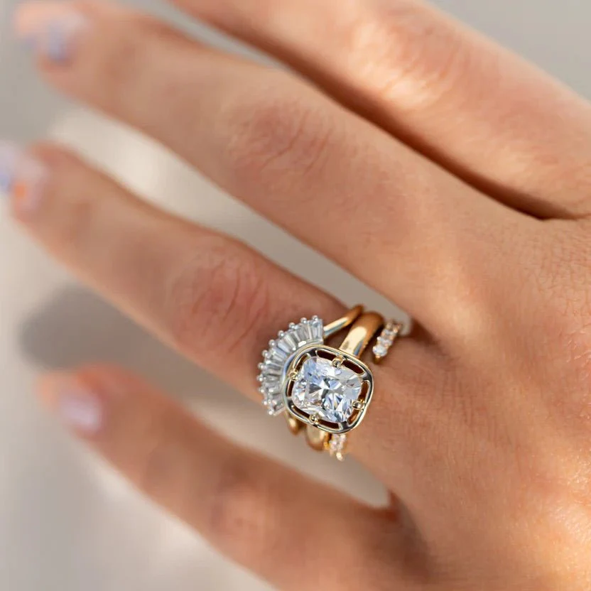 2.50 Carat Elongated Cushion Cut Diamond Minimalist Engagement Ring - Image 3